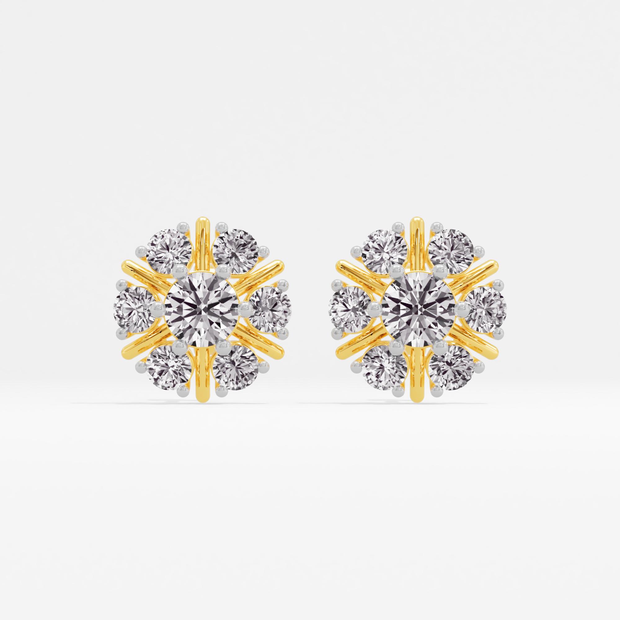 Eminent Glow 7 Stone Cluster Stud Earrings