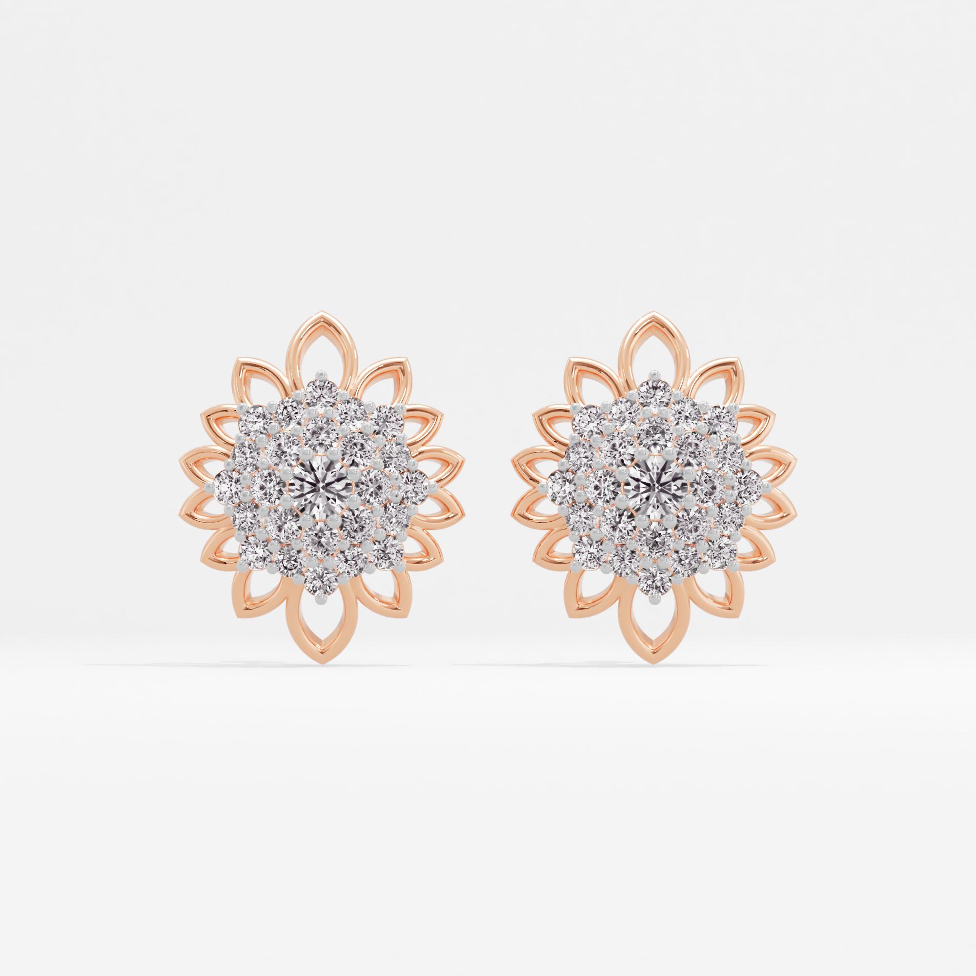 Modern Regency Sunburst Halo Stud Earrings