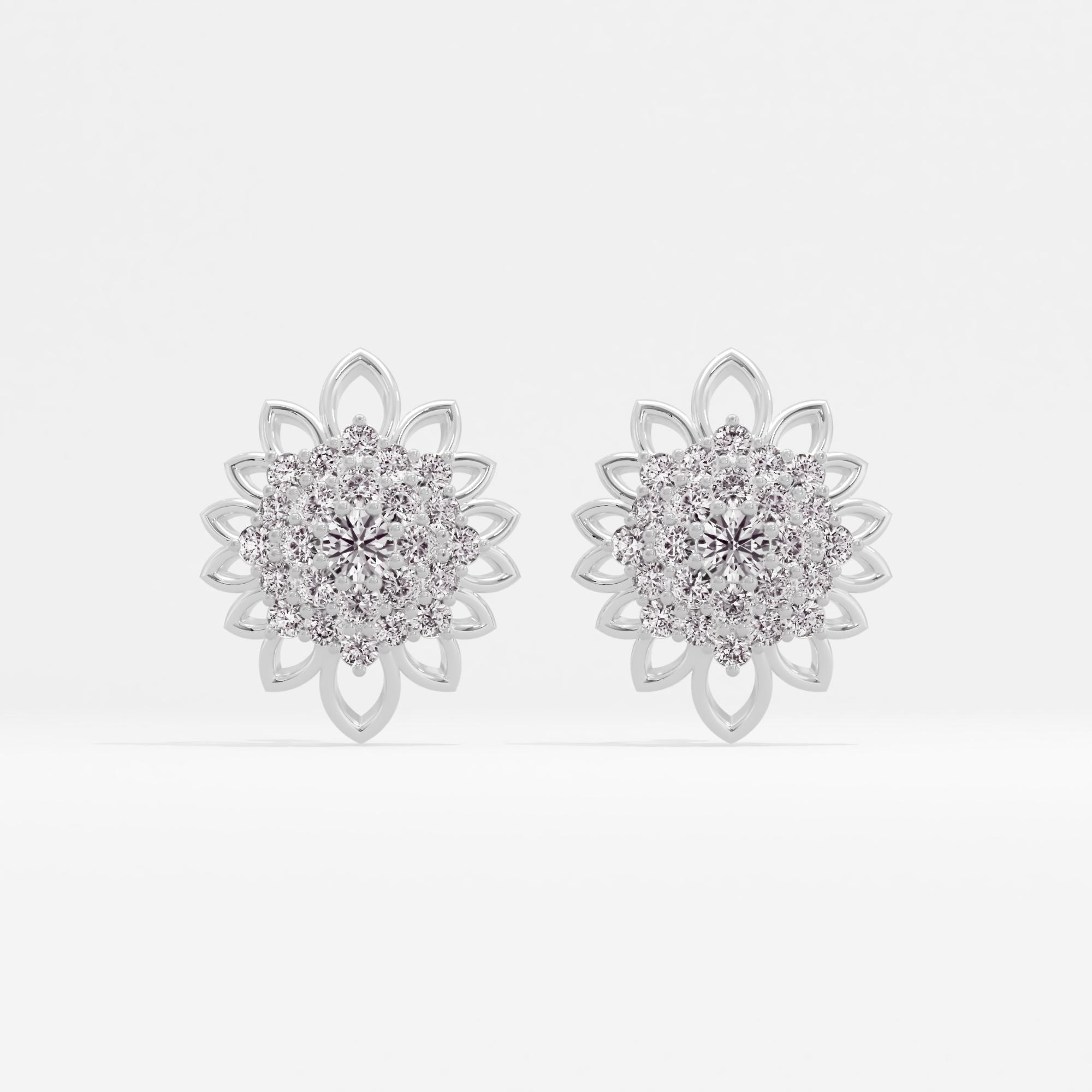Modern Regency Sunburst Halo Stud Earrings
