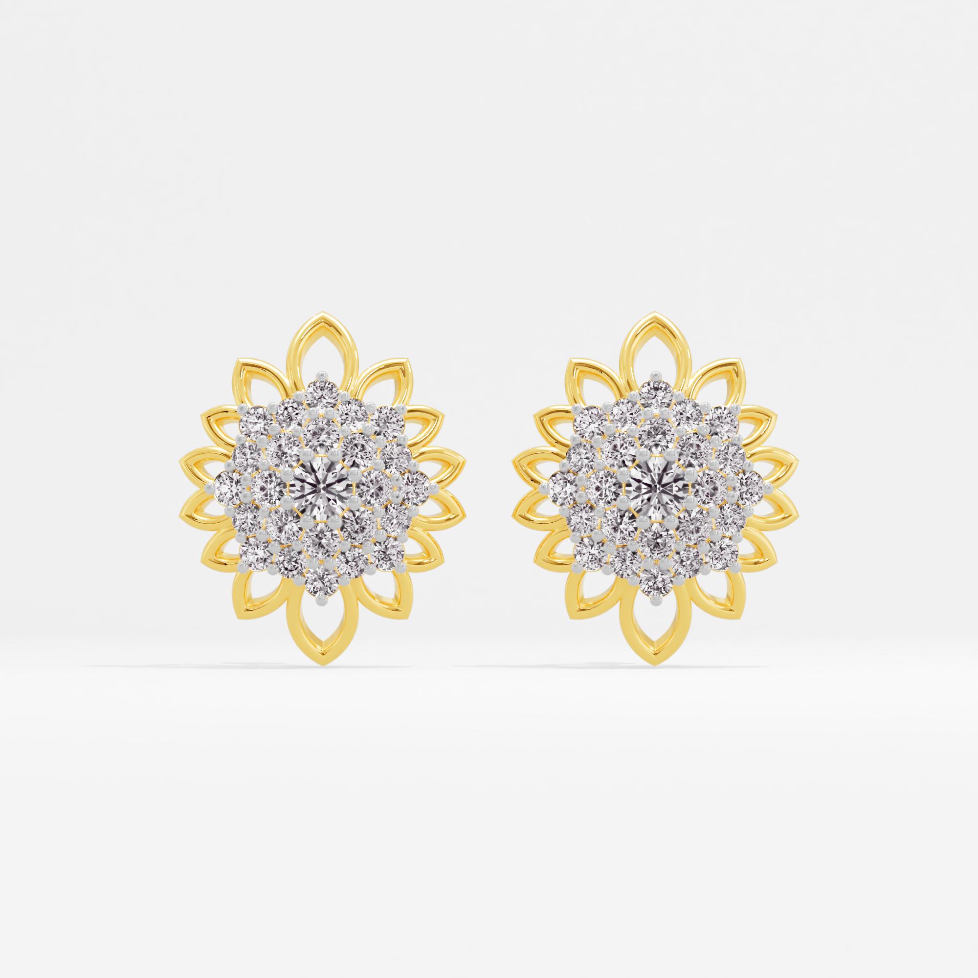 Modern Regency Sunburst Halo Stud Earrings