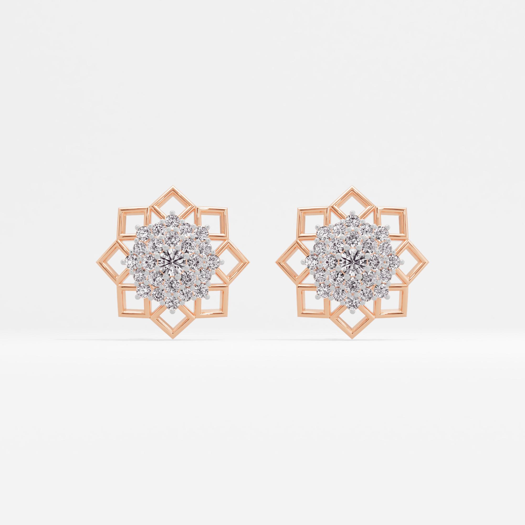 Solar Majesty Sunburst Halo Stud Earrings