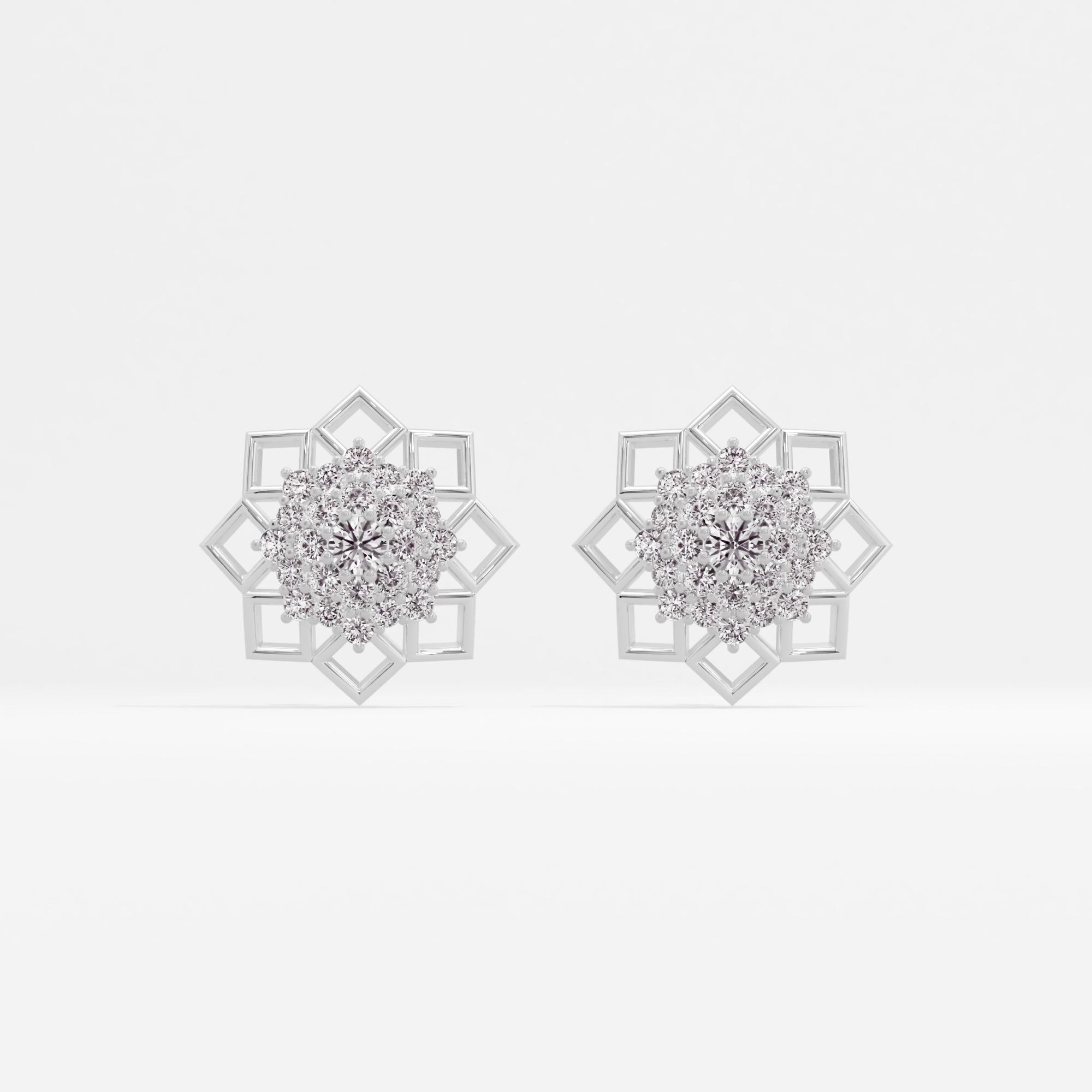 Solar Majesty Sunburst Halo Stud Earrings