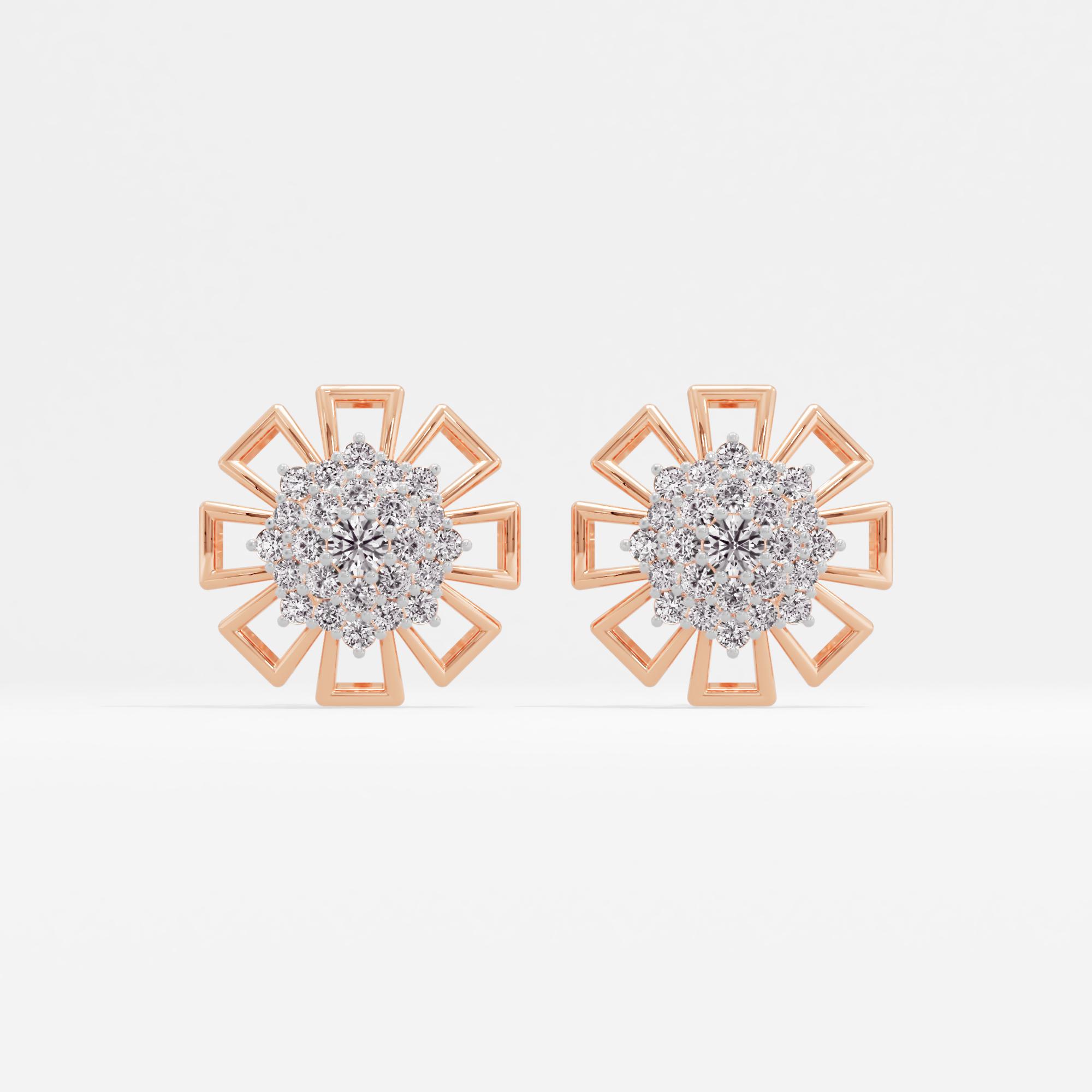 Sunlit Flair Sunburst Halo Stud Earrings