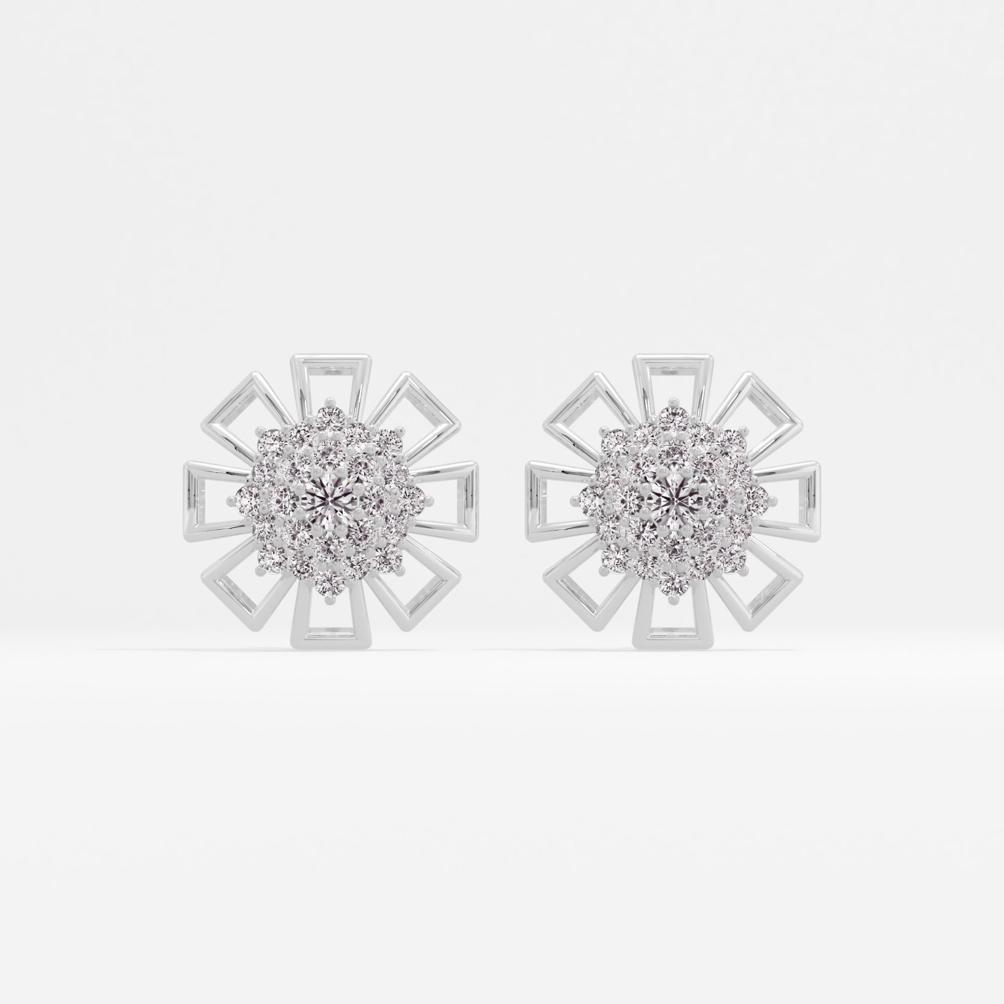 Sunlit Flair Sunburst Halo Stud Earrings