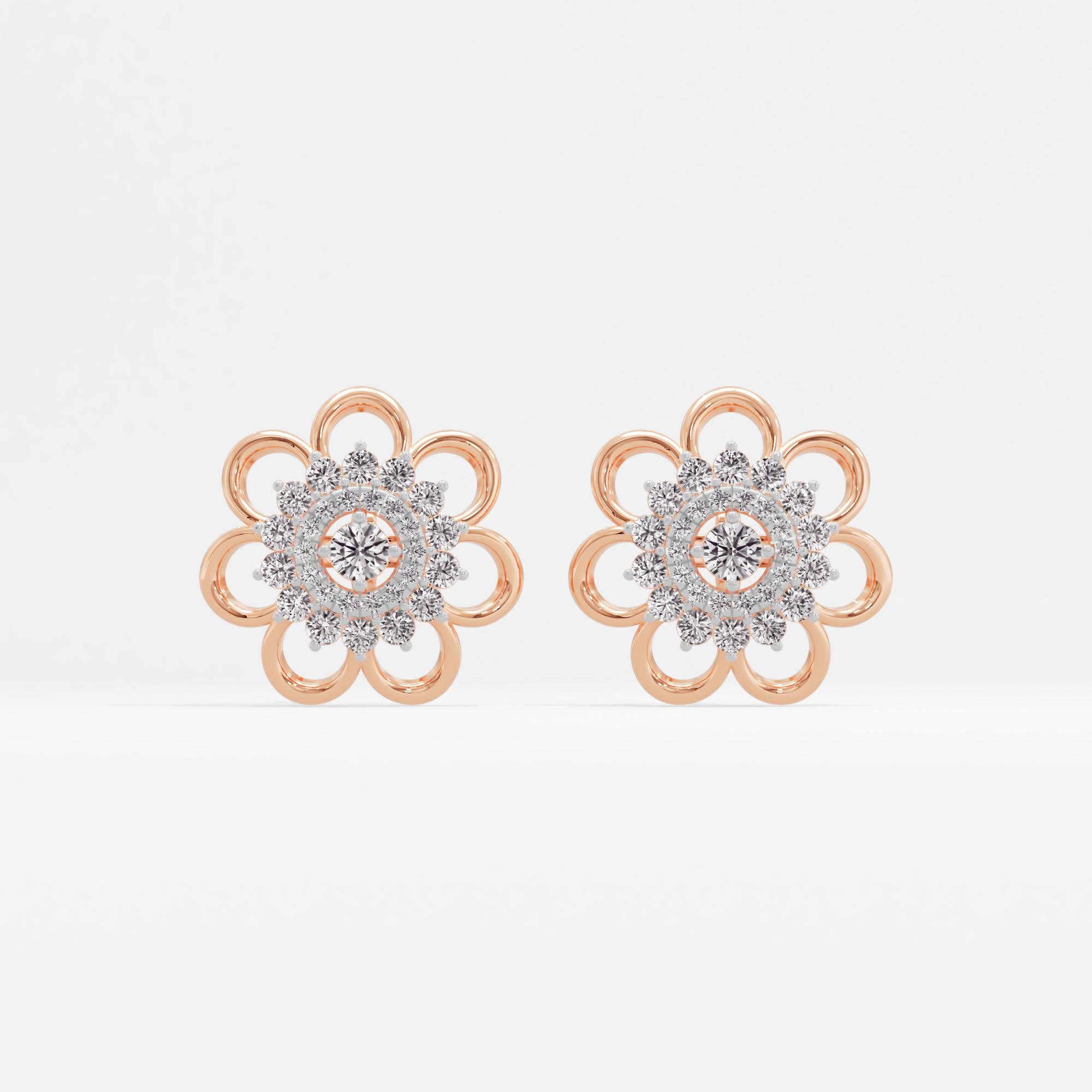 Eternal Bloom Sunburst Halo Stud Earrings