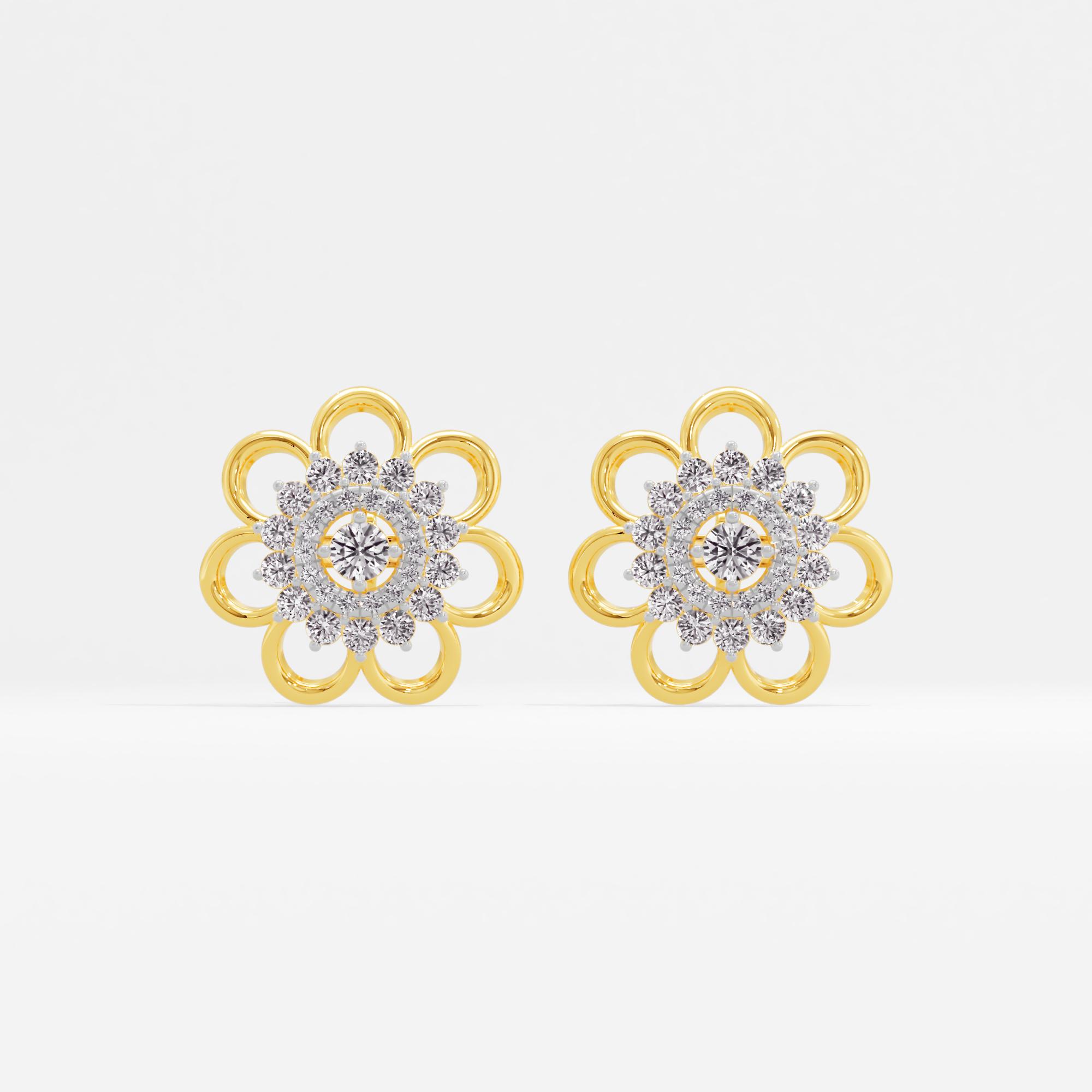 Eternal Bloom Sunburst Halo Stud Earrings