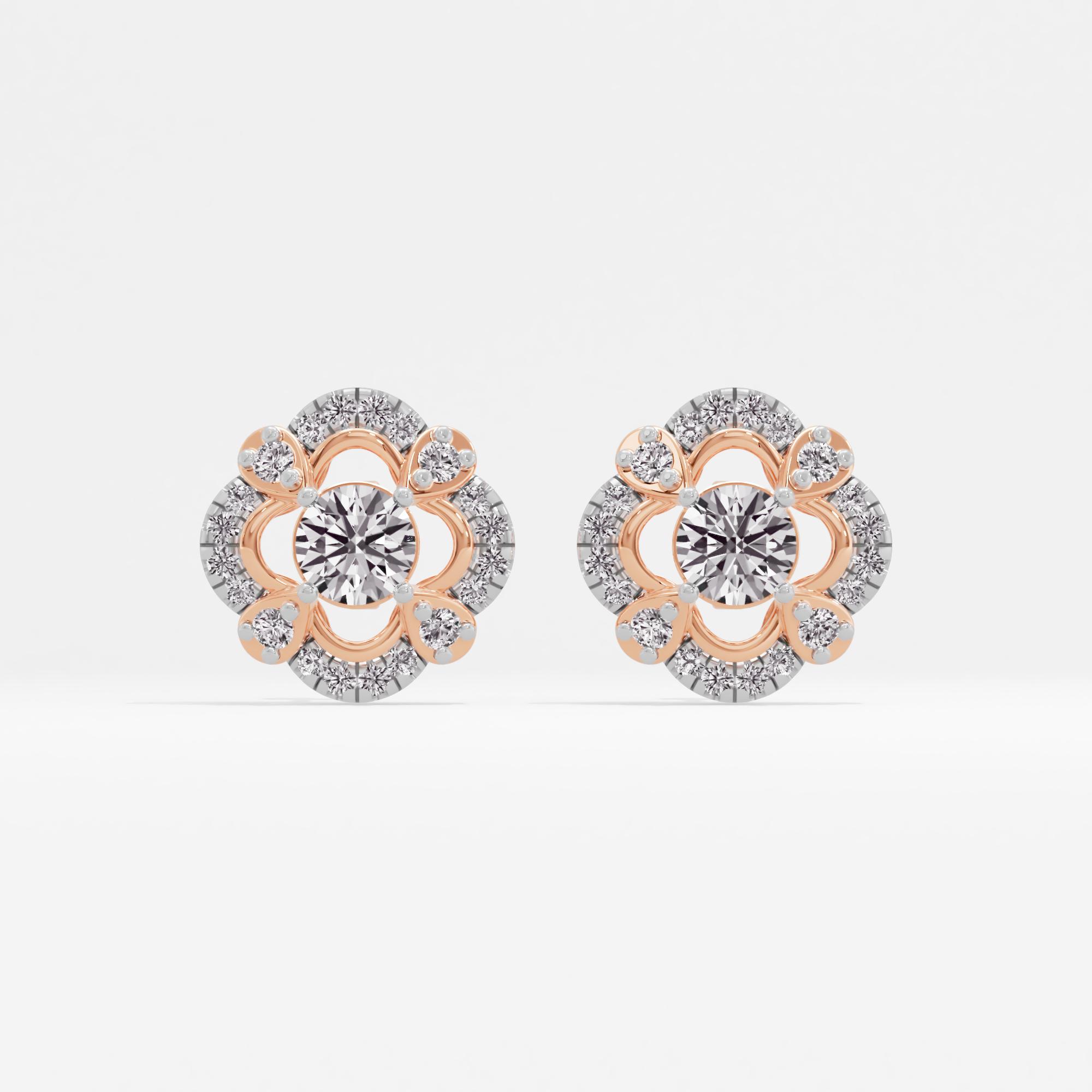 Clover Dove Solitaire Stud Earrings