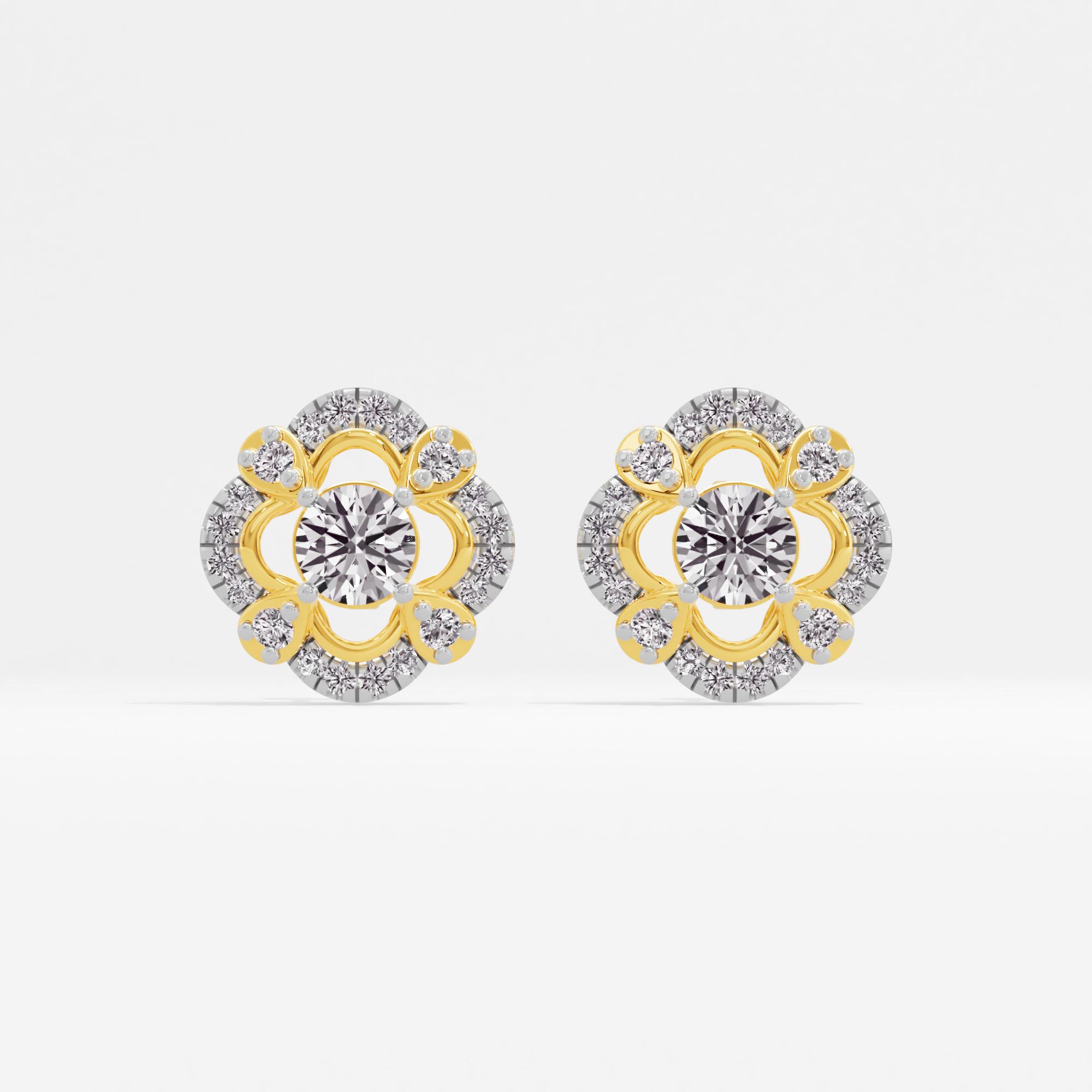 Clover Dove Solitaire Stud Earrings