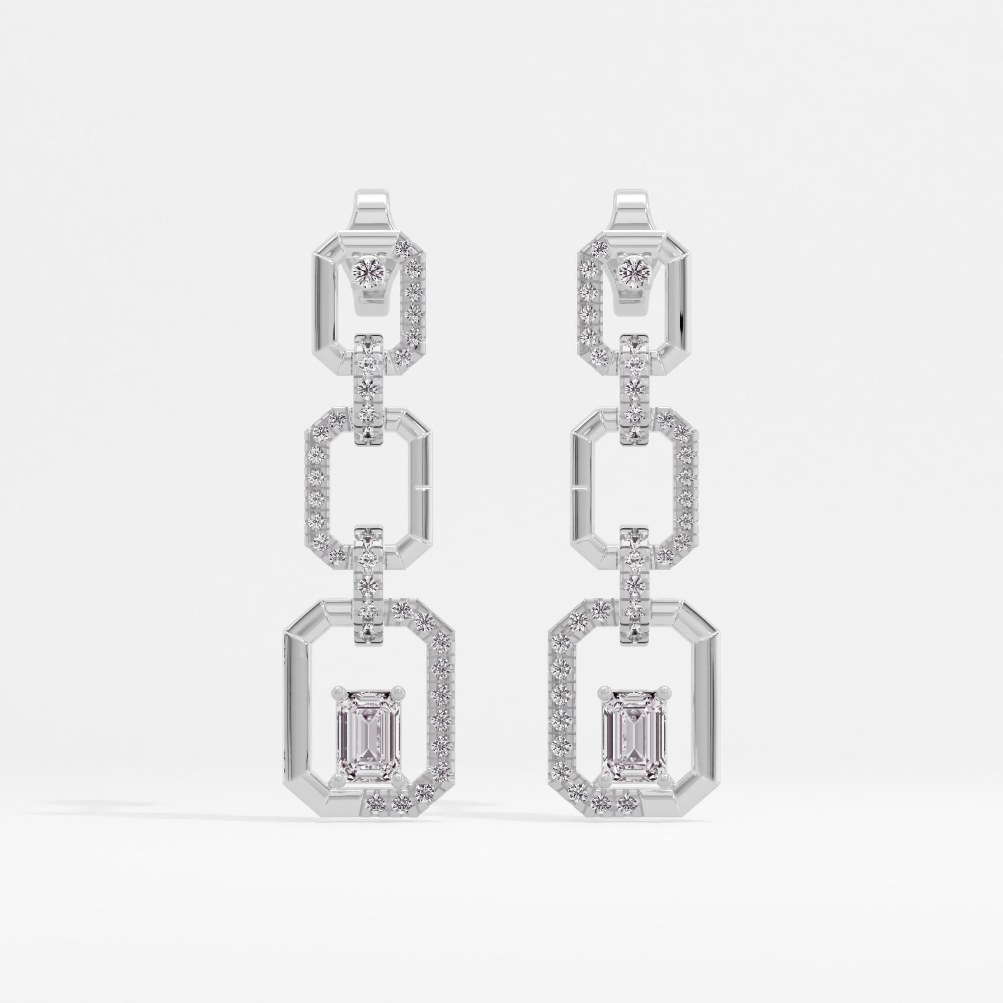 Emerald Geometry Solitaire Dangler Earrings