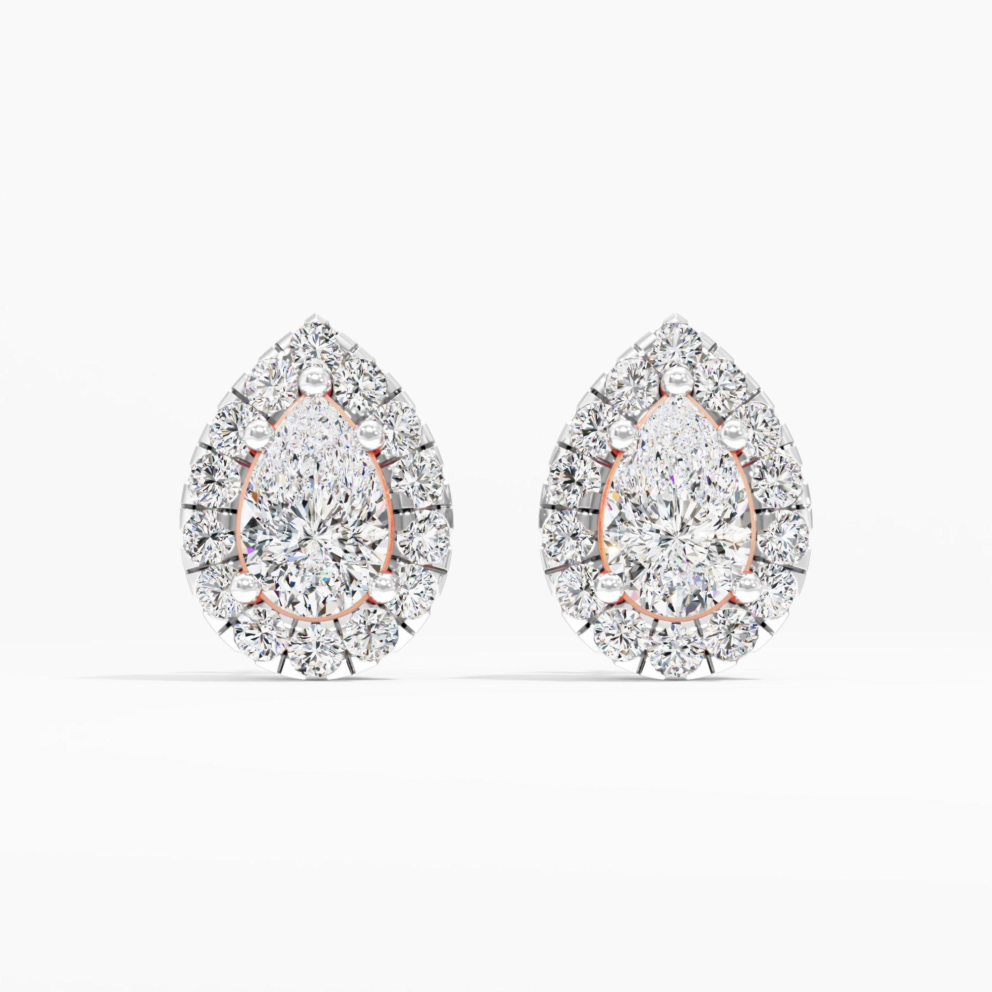 Brilliant Pear Solitaire Stud Earrings