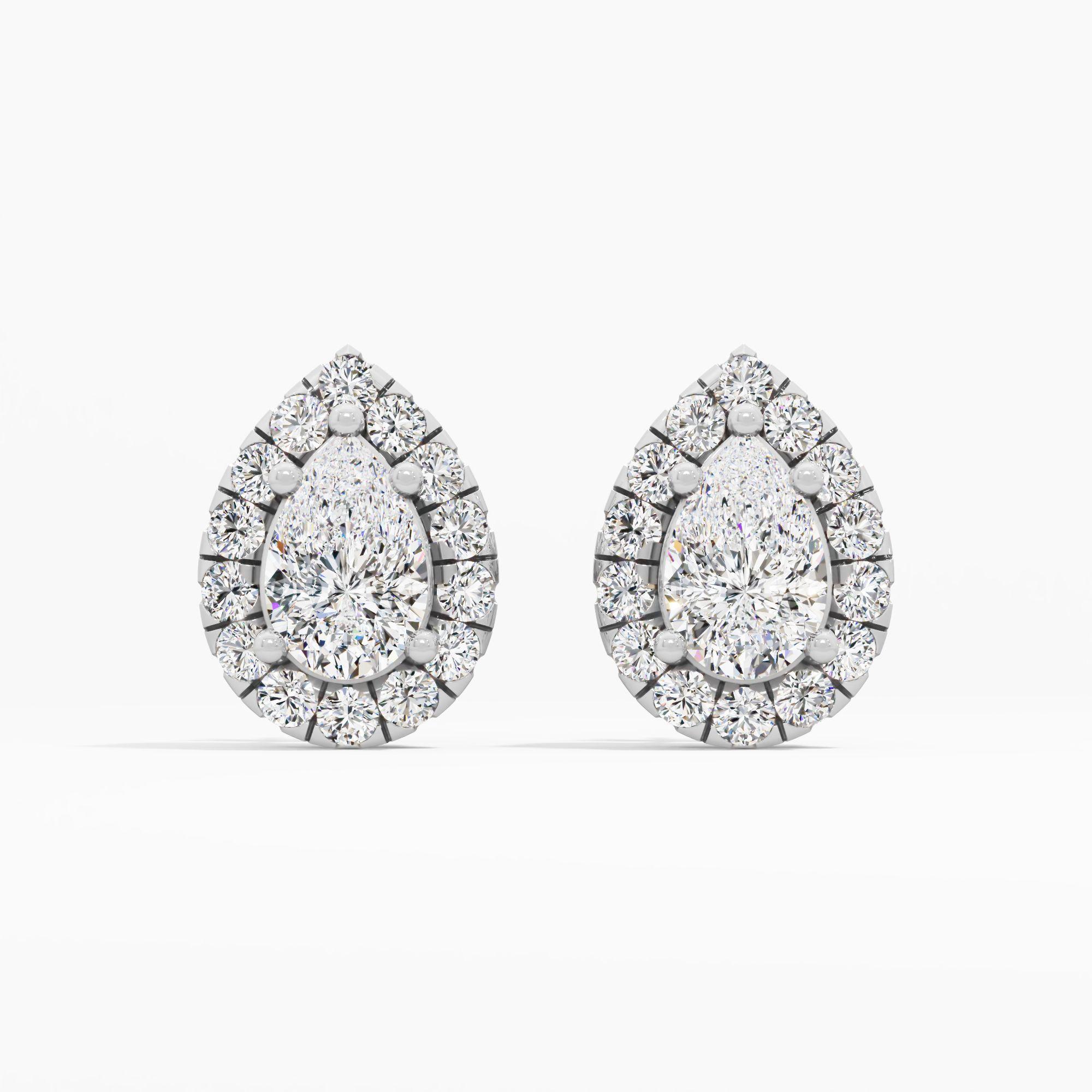 Brilliant Pear Solitaire Stud Earrings