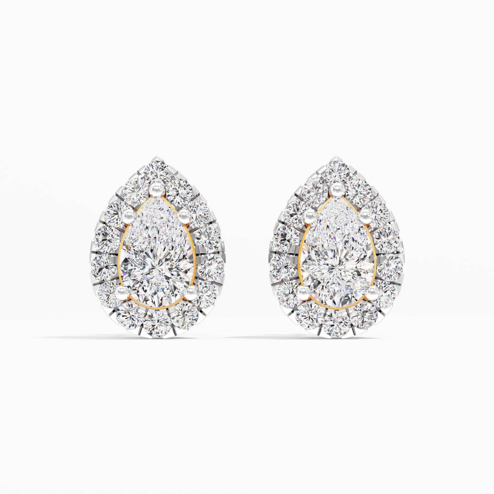 Brilliant Pear Solitaire Stud Earrings