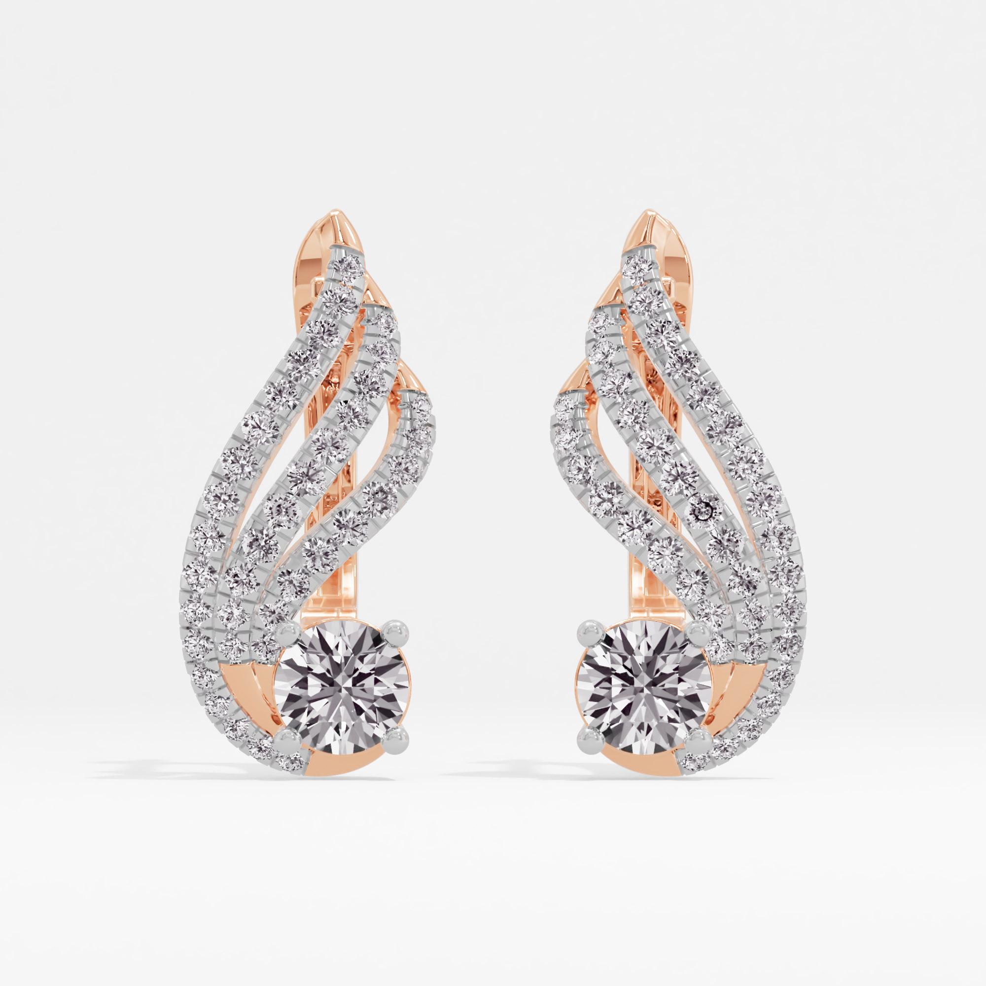 Mystic Wings Solitaire Huggie Earrings
