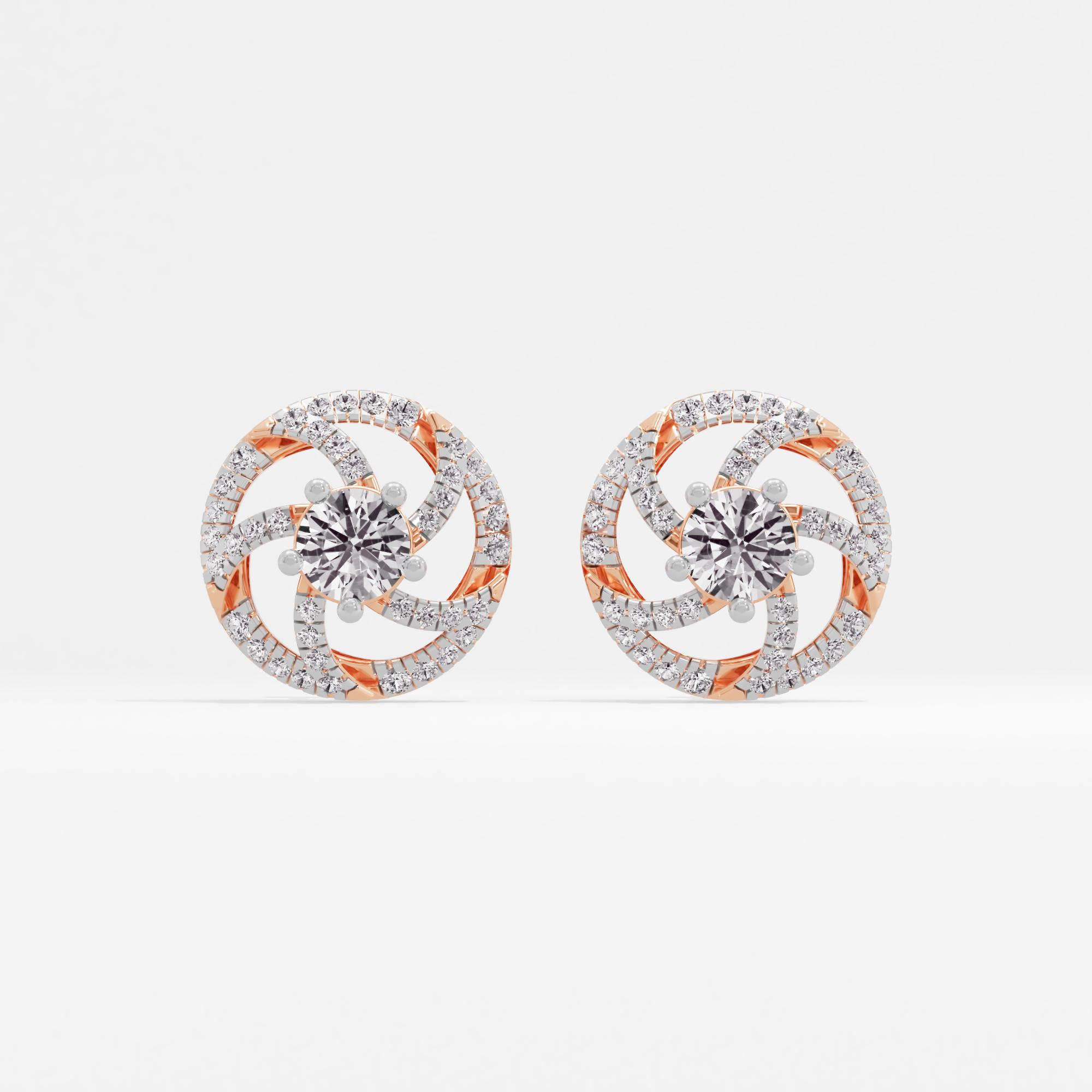 Enchanted Whirl Solitaire Stud Earrings