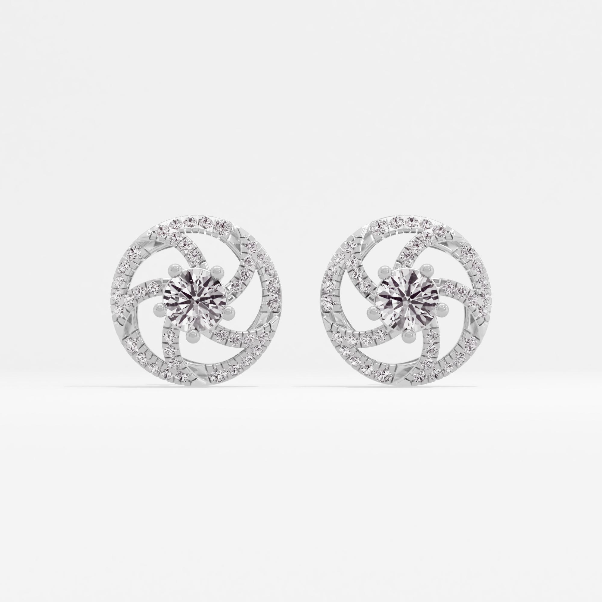 Enchanted Whirl Solitaire Stud Earrings