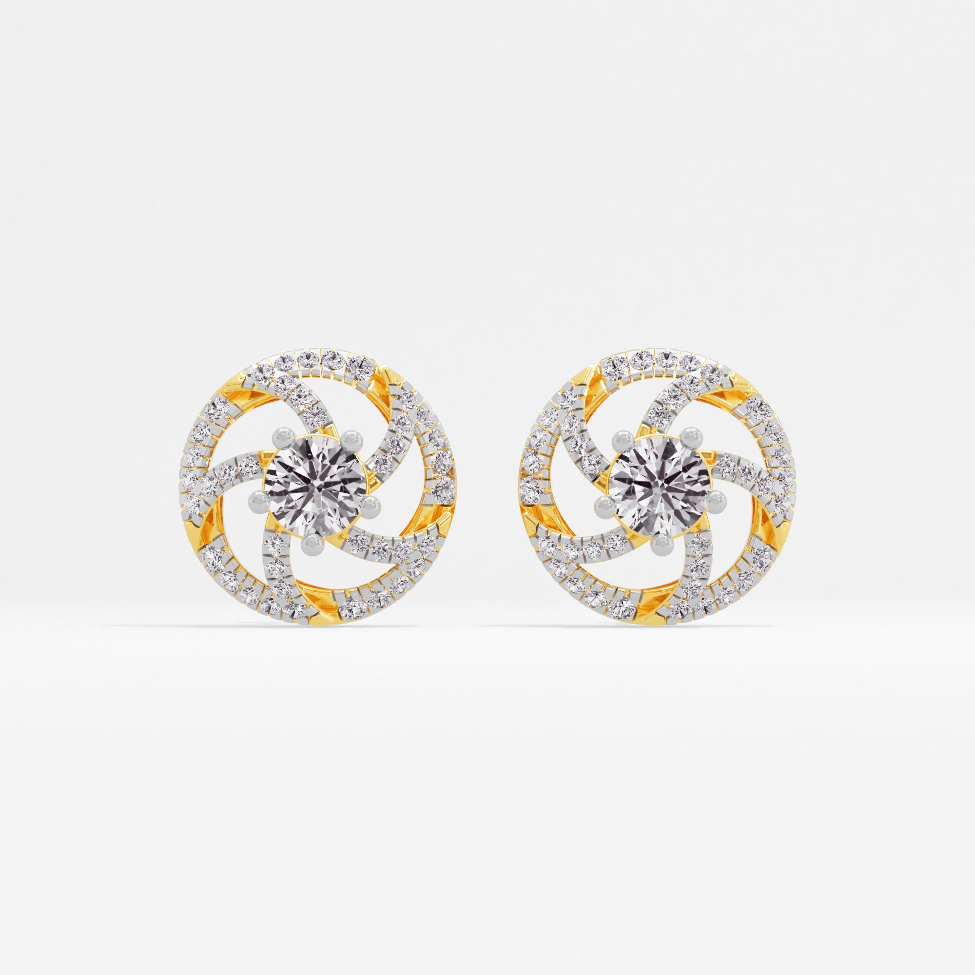 Enchanted Whirl Solitaire Stud Earrings