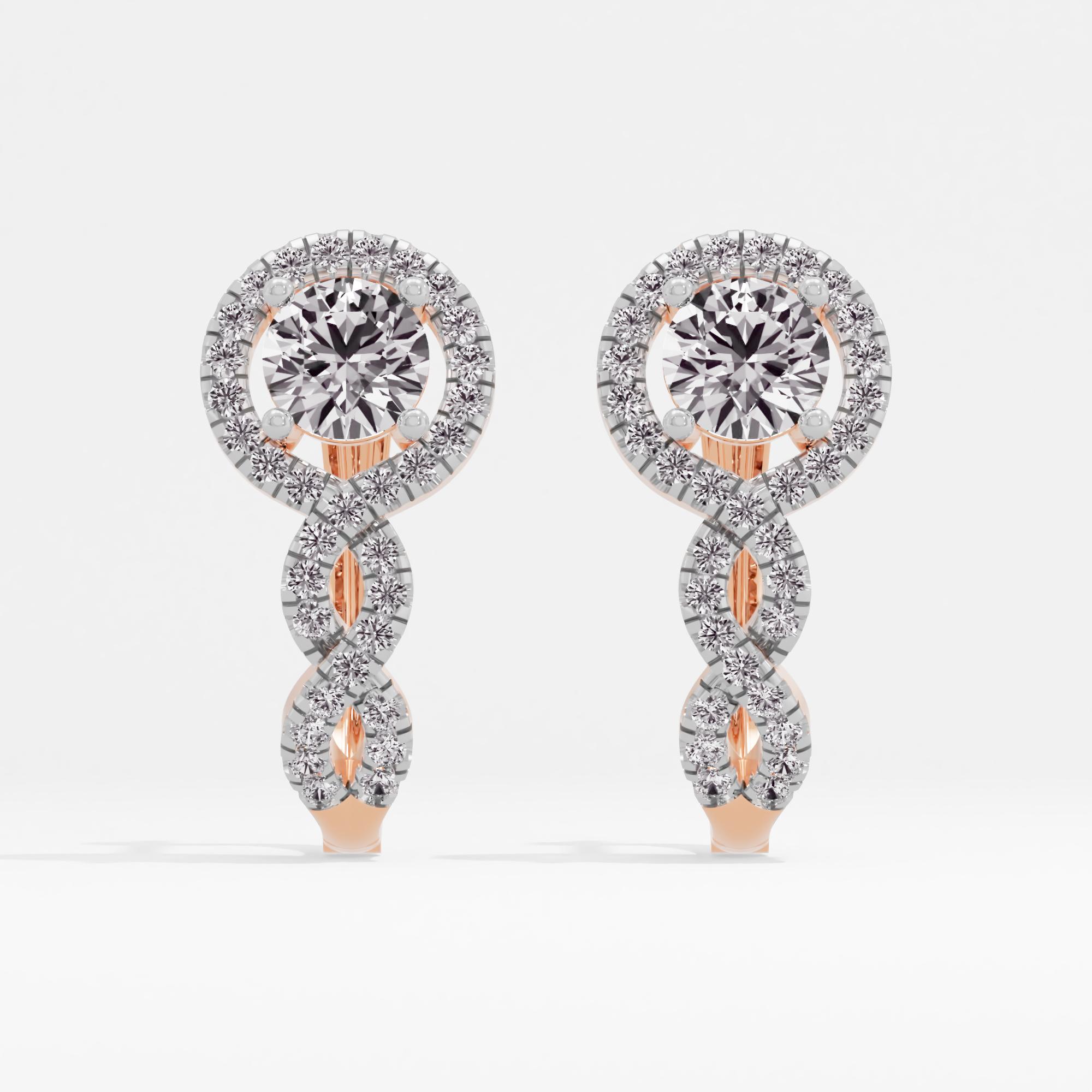 Blinging Blossom Solitaire Huggie Earrings
