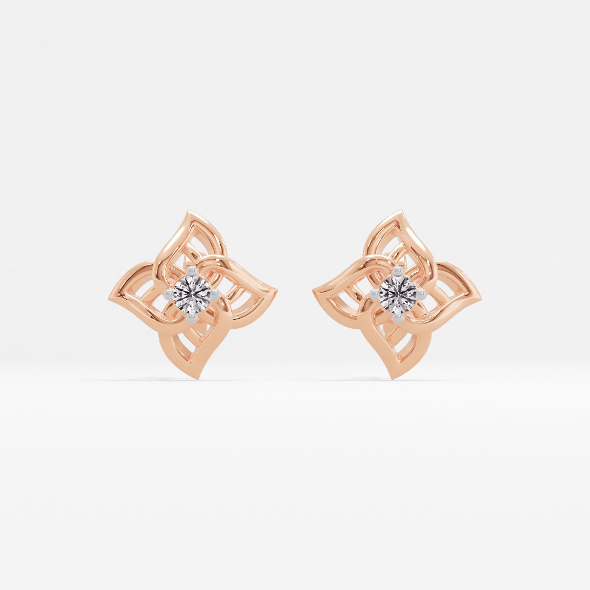 Petal Embrace Solitaire Stud Earrings