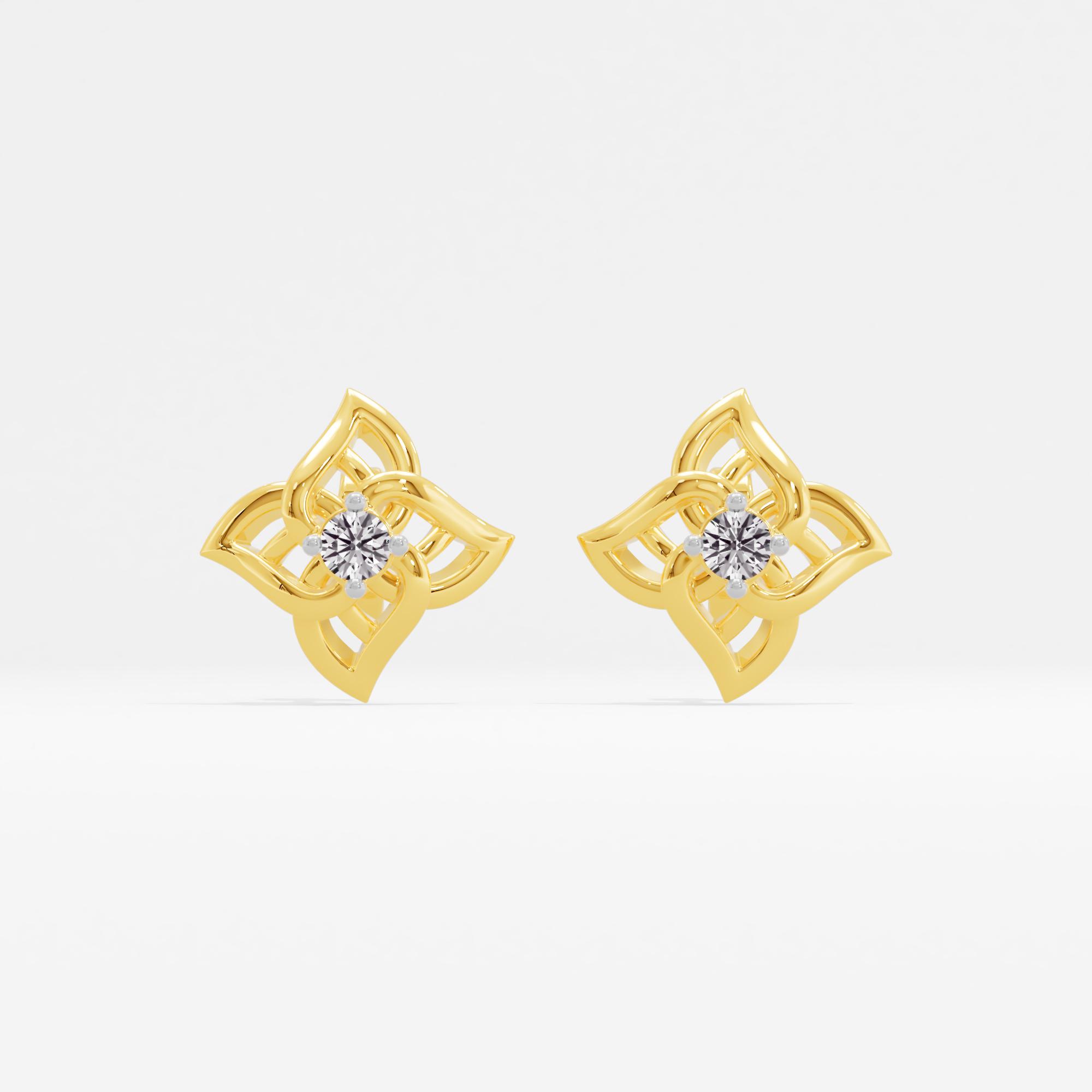 Petal Embrace Solitaire Stud Earrings