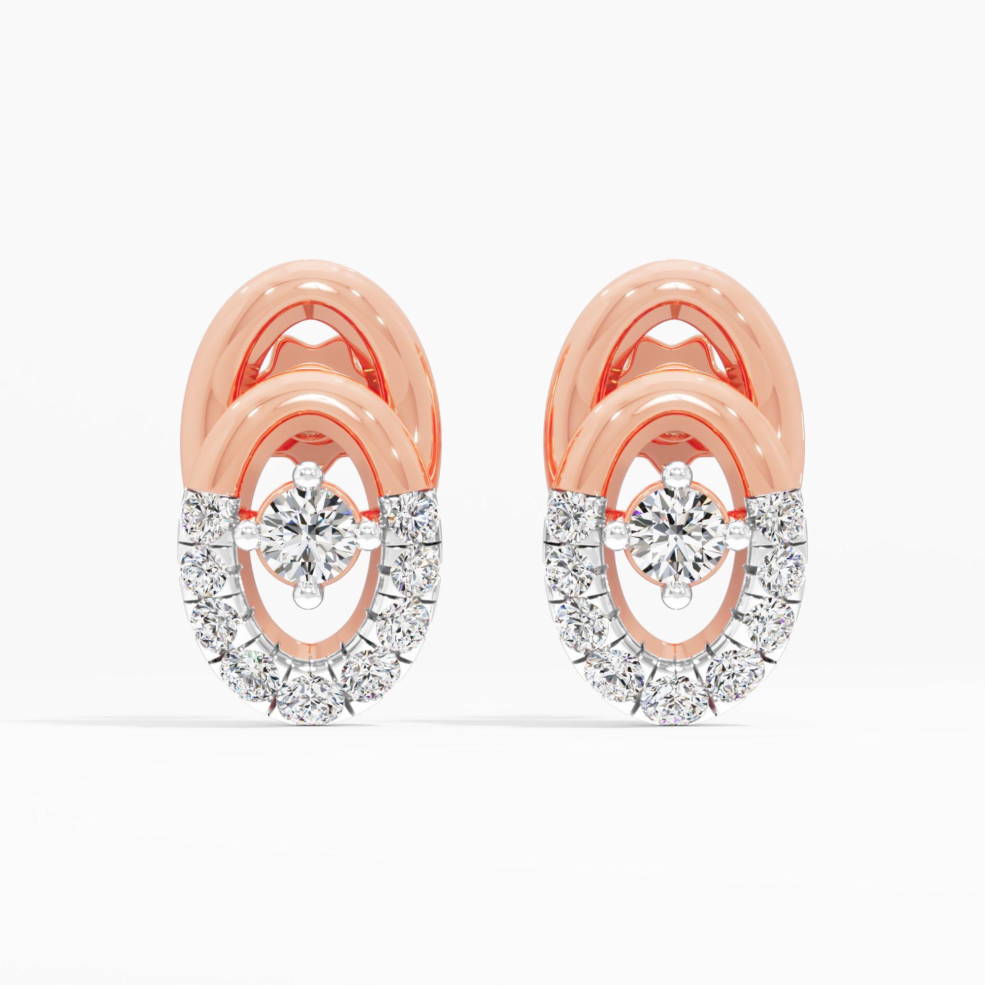 Elliptica Floating Oval Stud Earrings