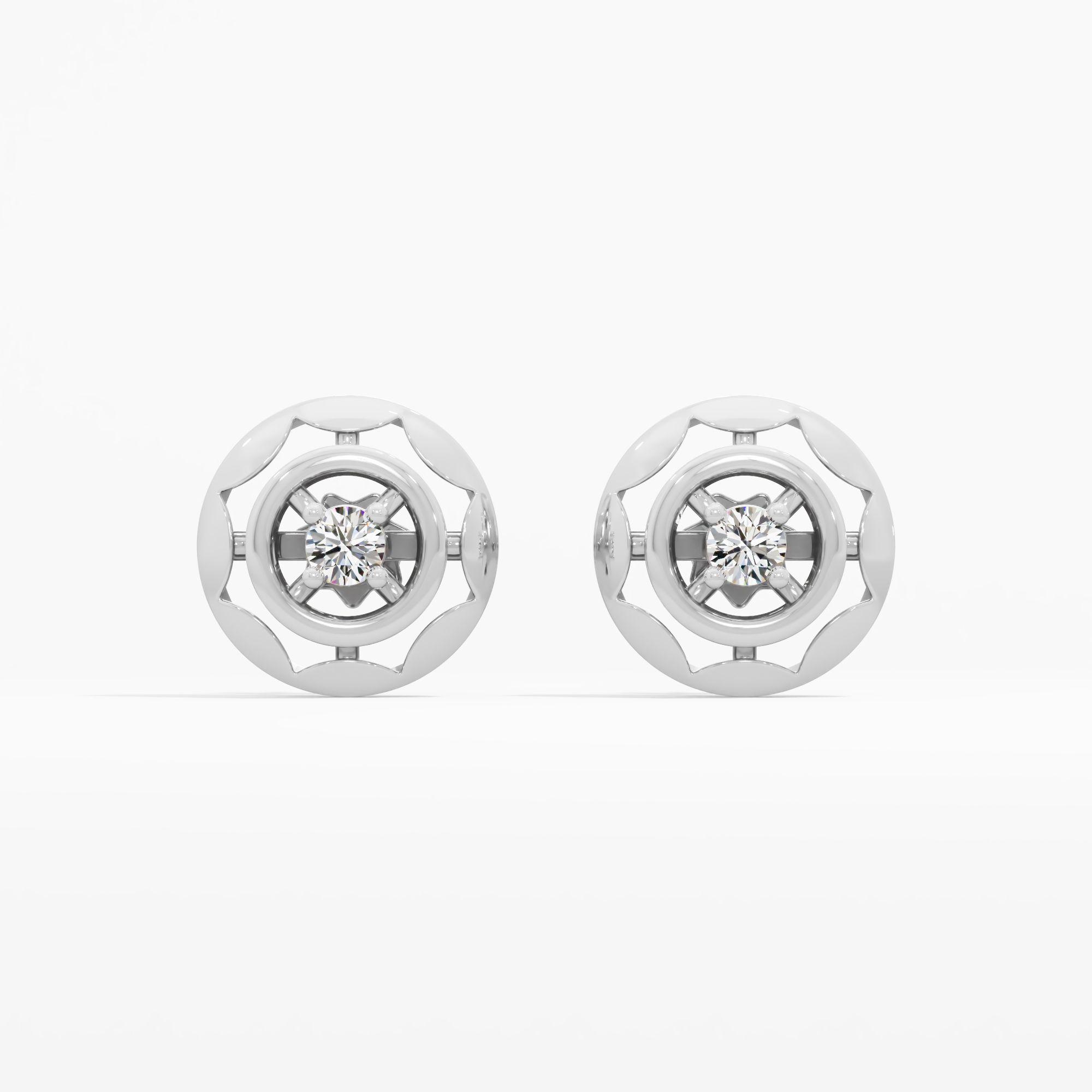 Radial Solitaire Stud Earrings