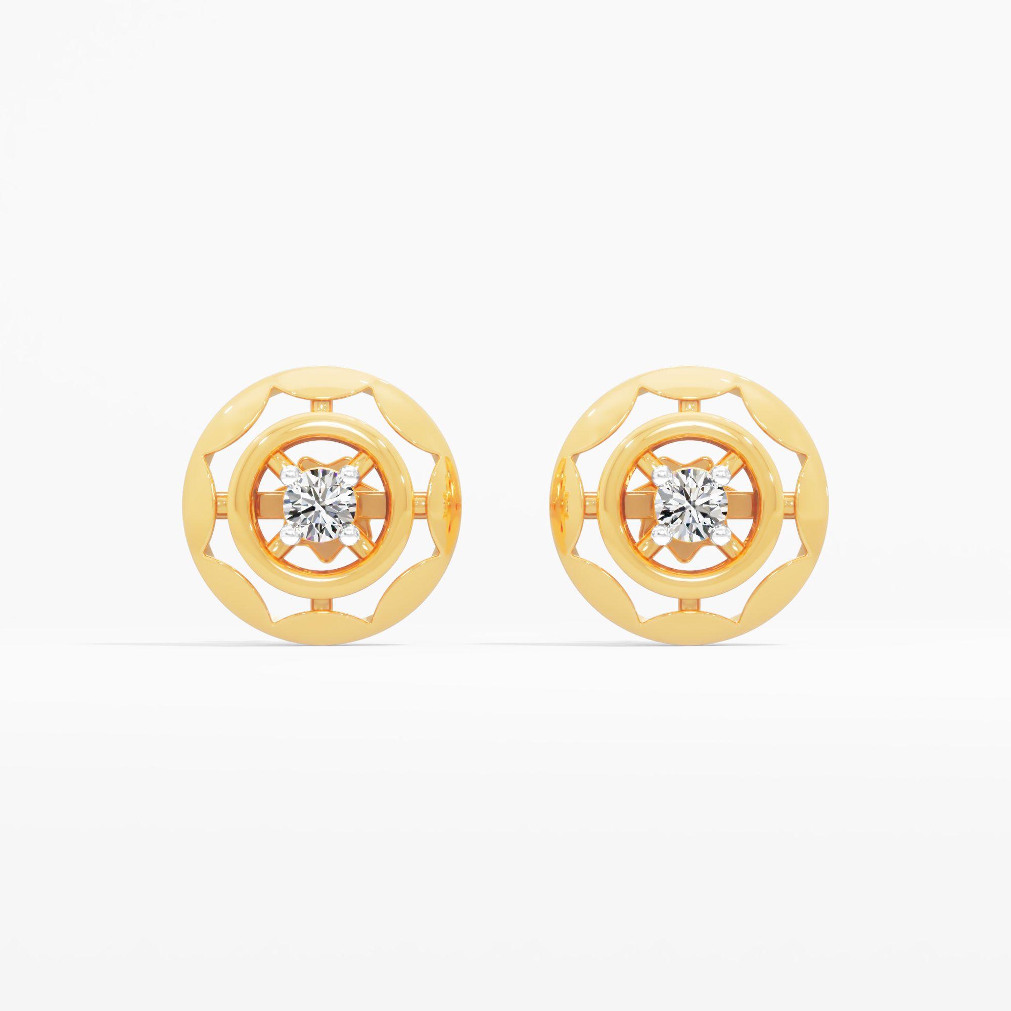 Radial Solitaire Stud Earrings