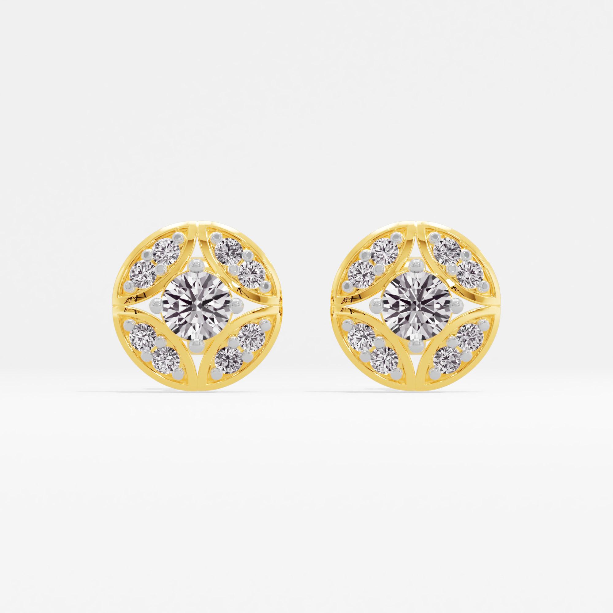 Twinkling Array Solitaire Stud Earrings