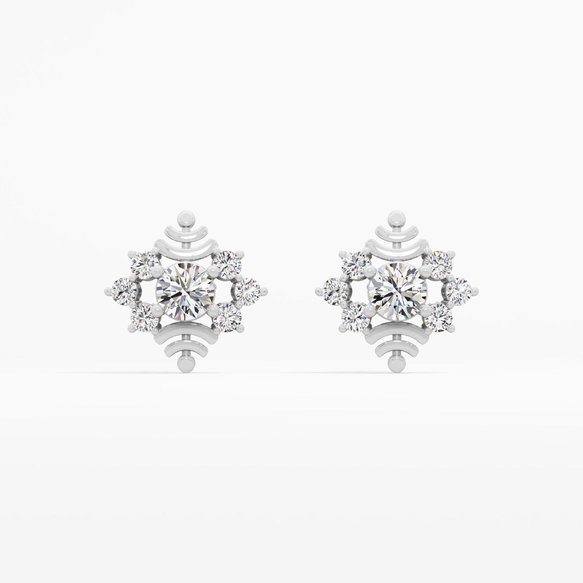 Nova Crest Diamond Stud Earrings