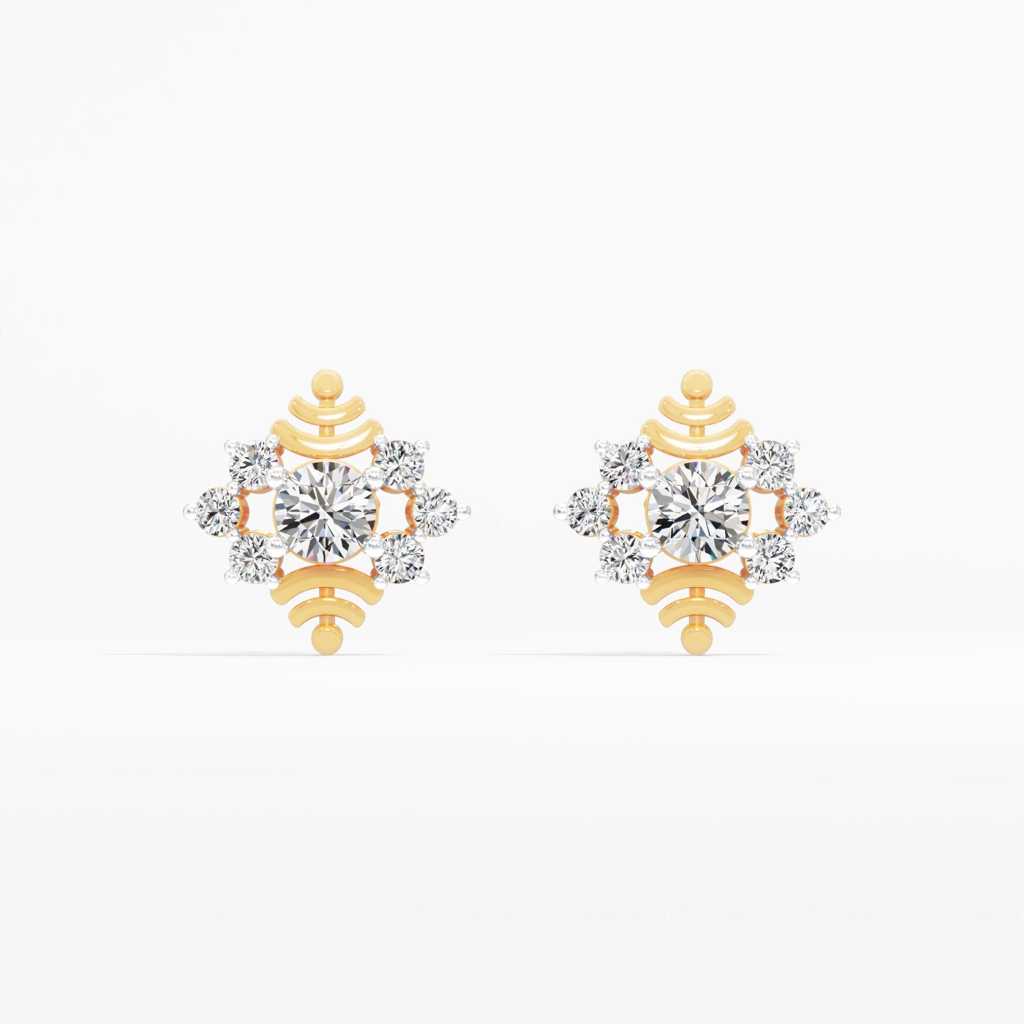 Nova Crest Diamond Stud Earrings