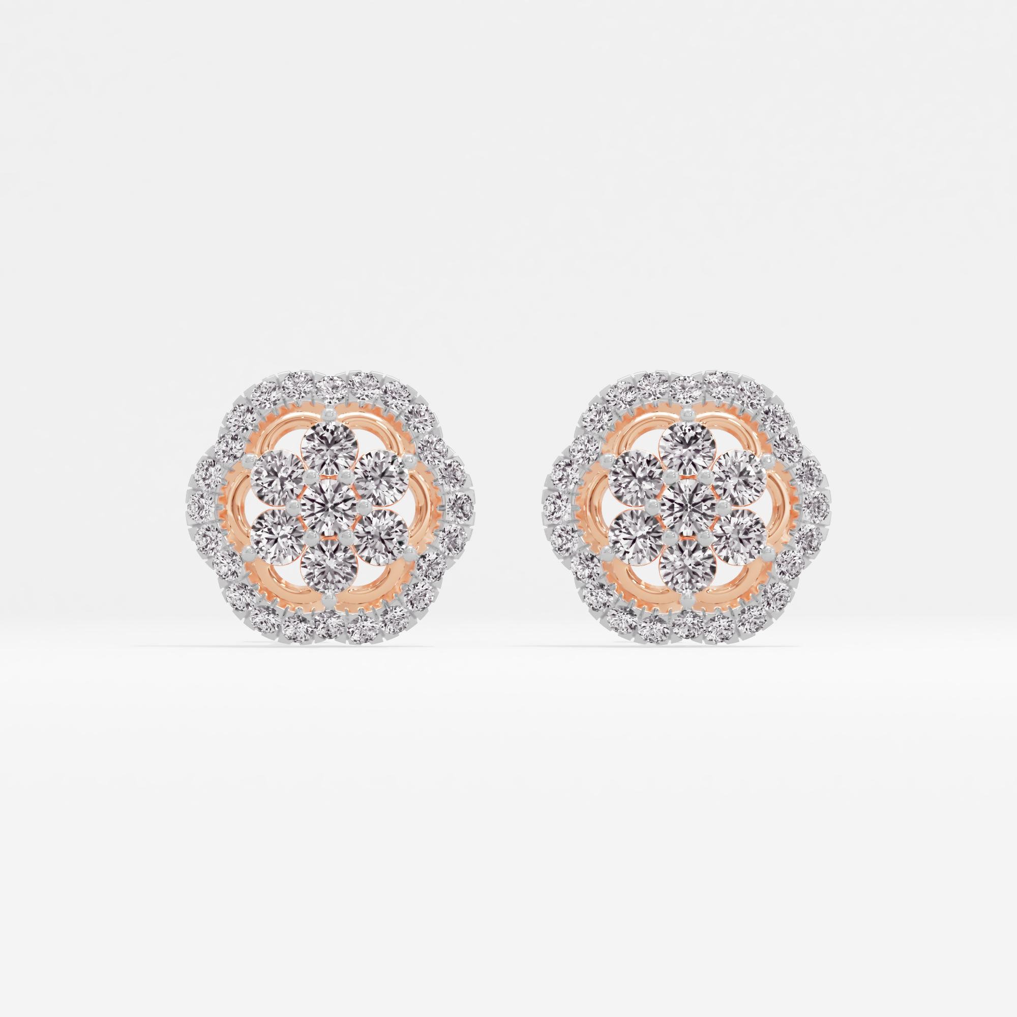 Sunlit Petal 7 Stone Cluster Stud Earrings