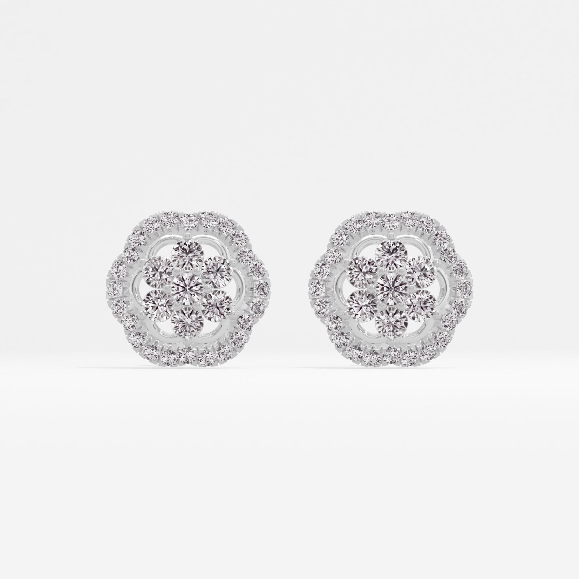 Sunlit Petal 7 Stone Cluster Stud Earrings