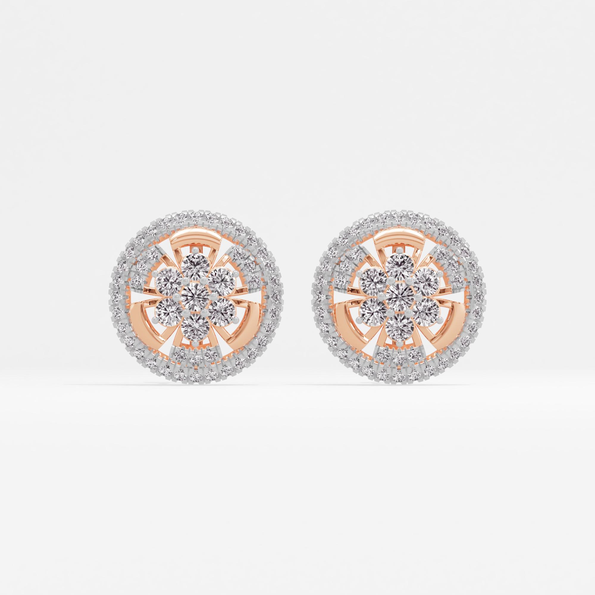 Enchanting Reverie 7 Stone Cluster Stud Earrings
