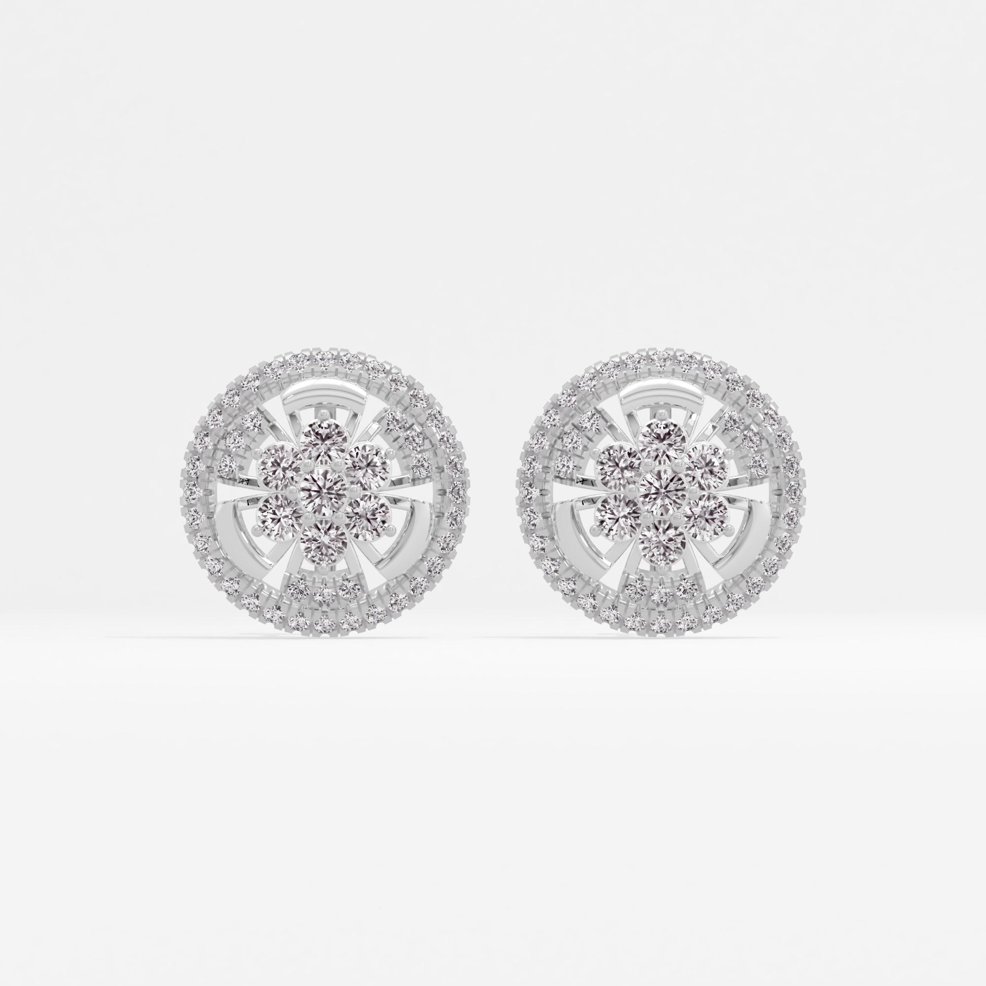 Enchanting Reverie 7 Stone Cluster Stud Earrings
