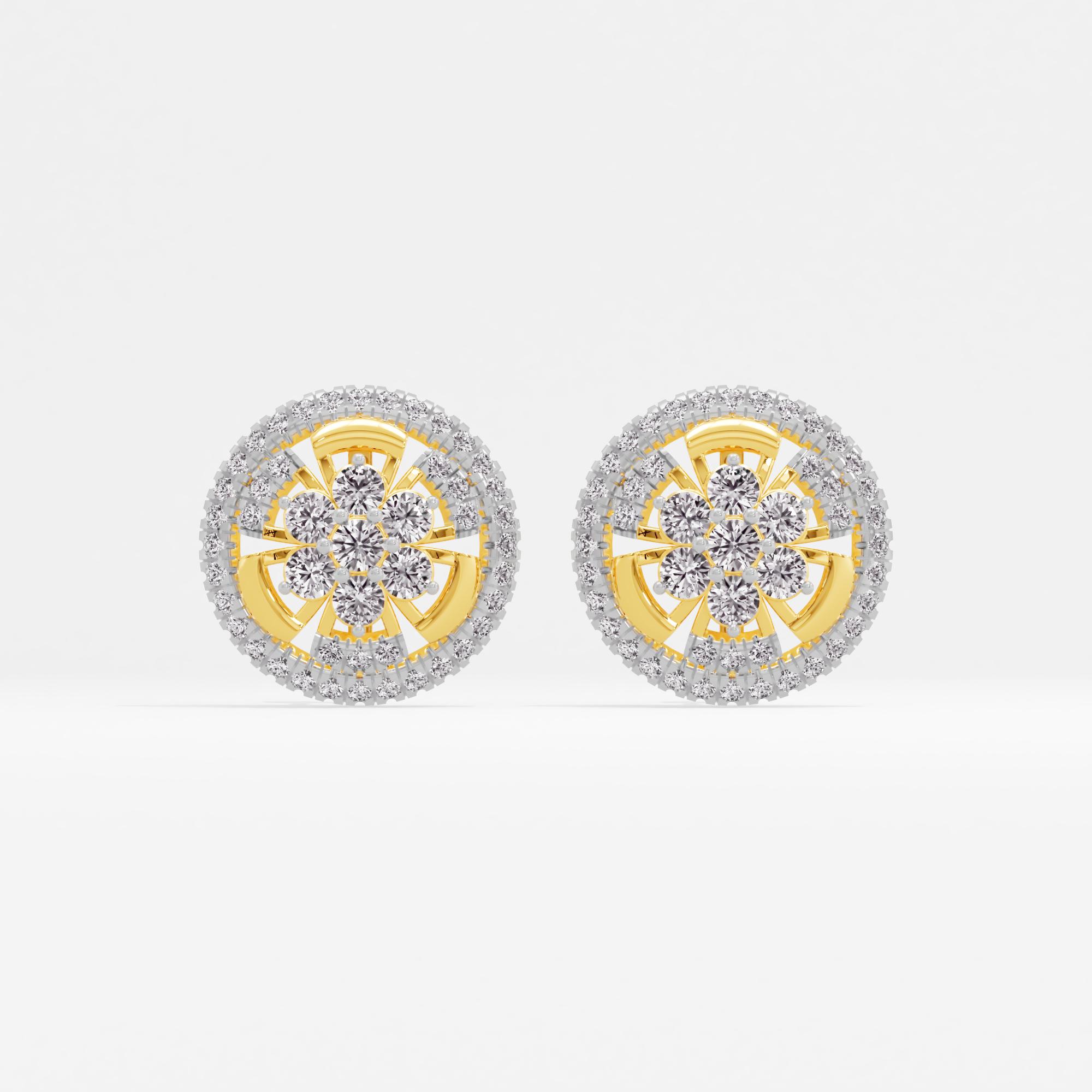 Enchanting Reverie 7 Stone Cluster Stud Earrings