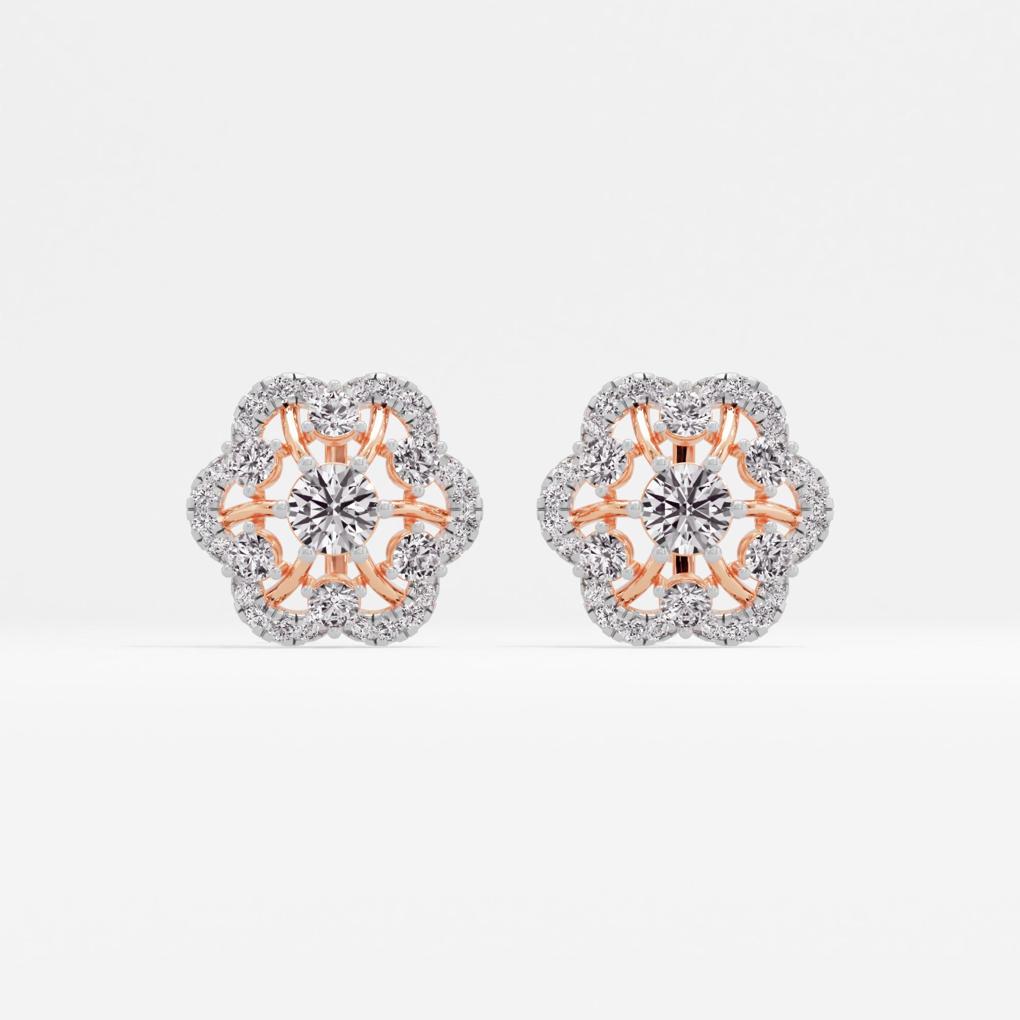 Lumina Petal Solitaire Stud Earrings