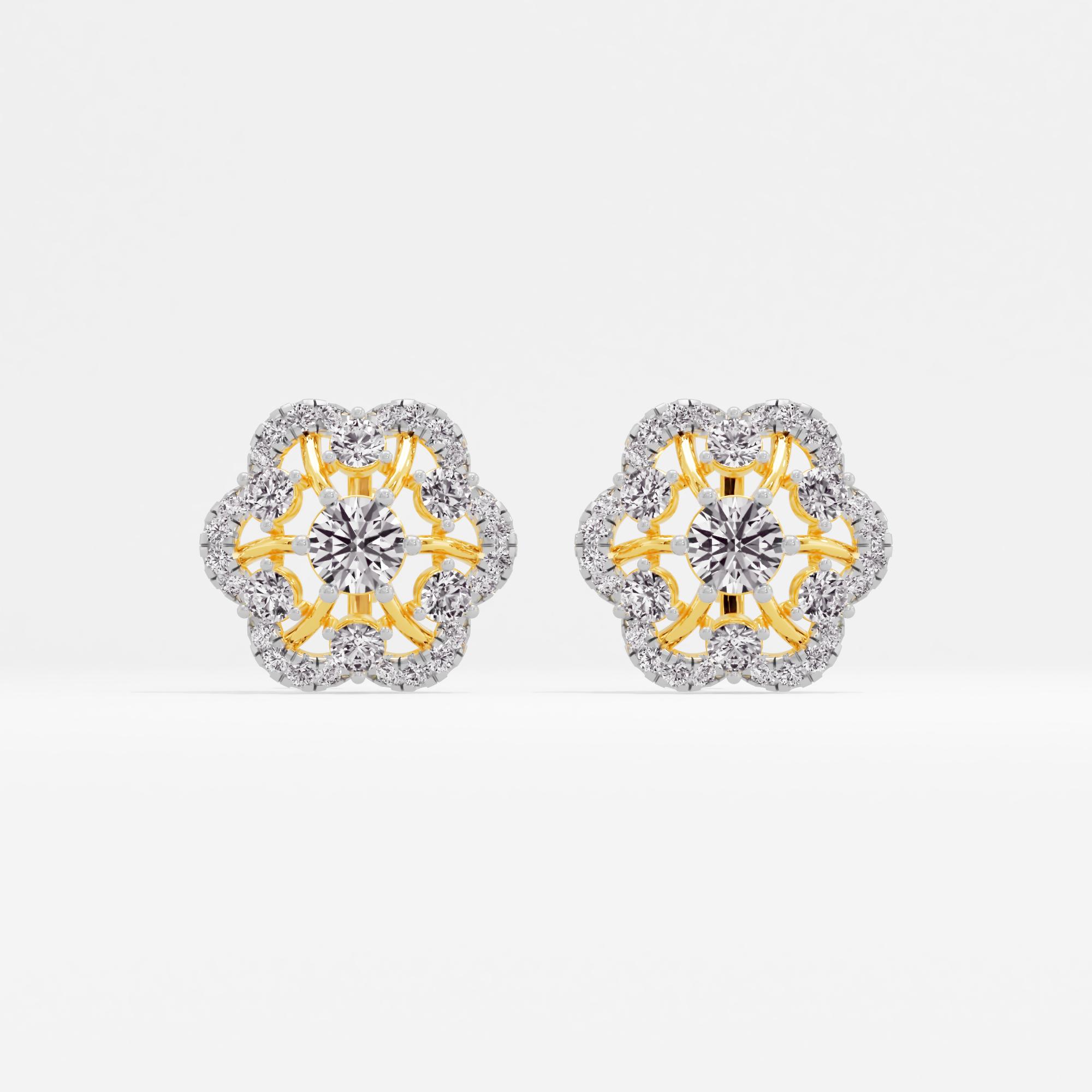 Lumina Petal Solitaire Stud Earrings