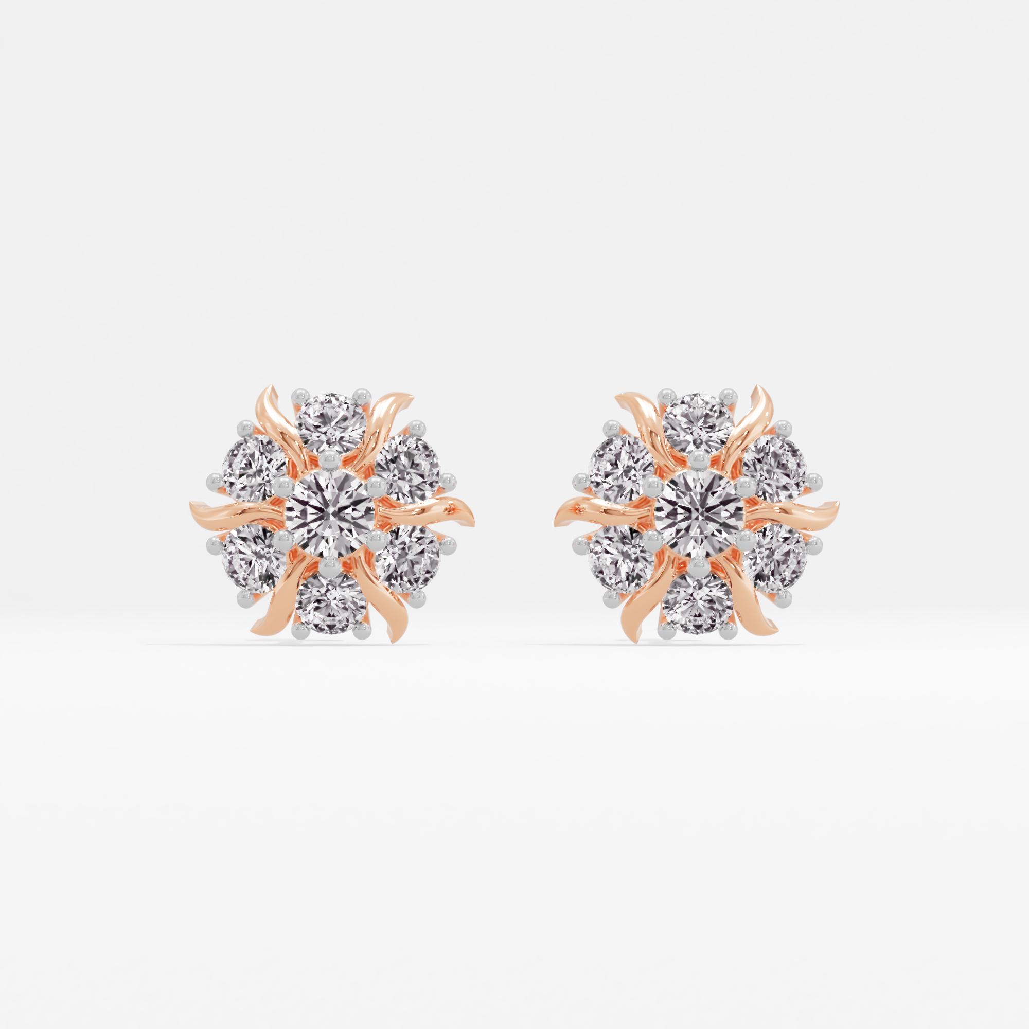 Nova Cascade 7 Stone Cluster Stud Earrings