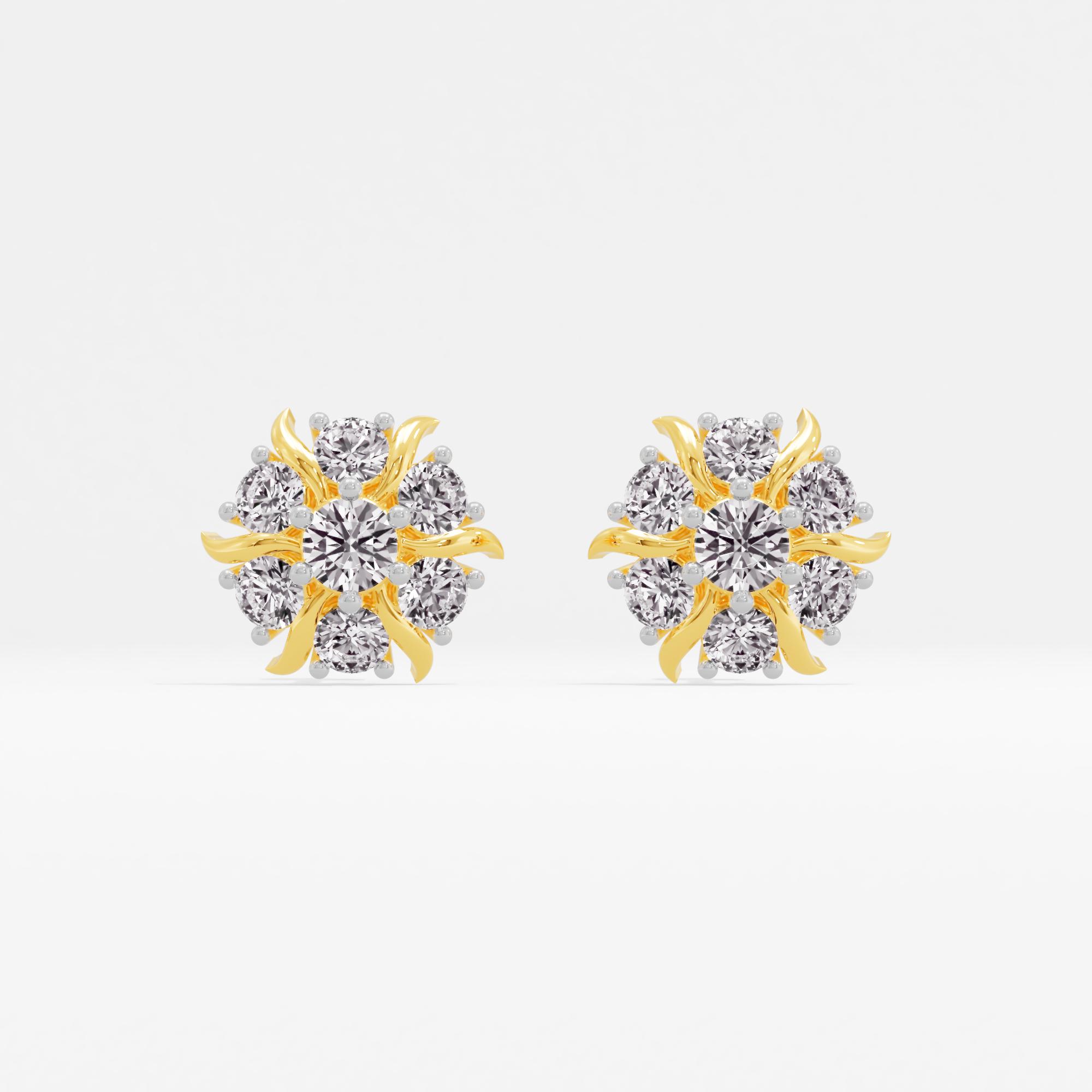 Nova Cascade 7 Stone Cluster Stud Earrings