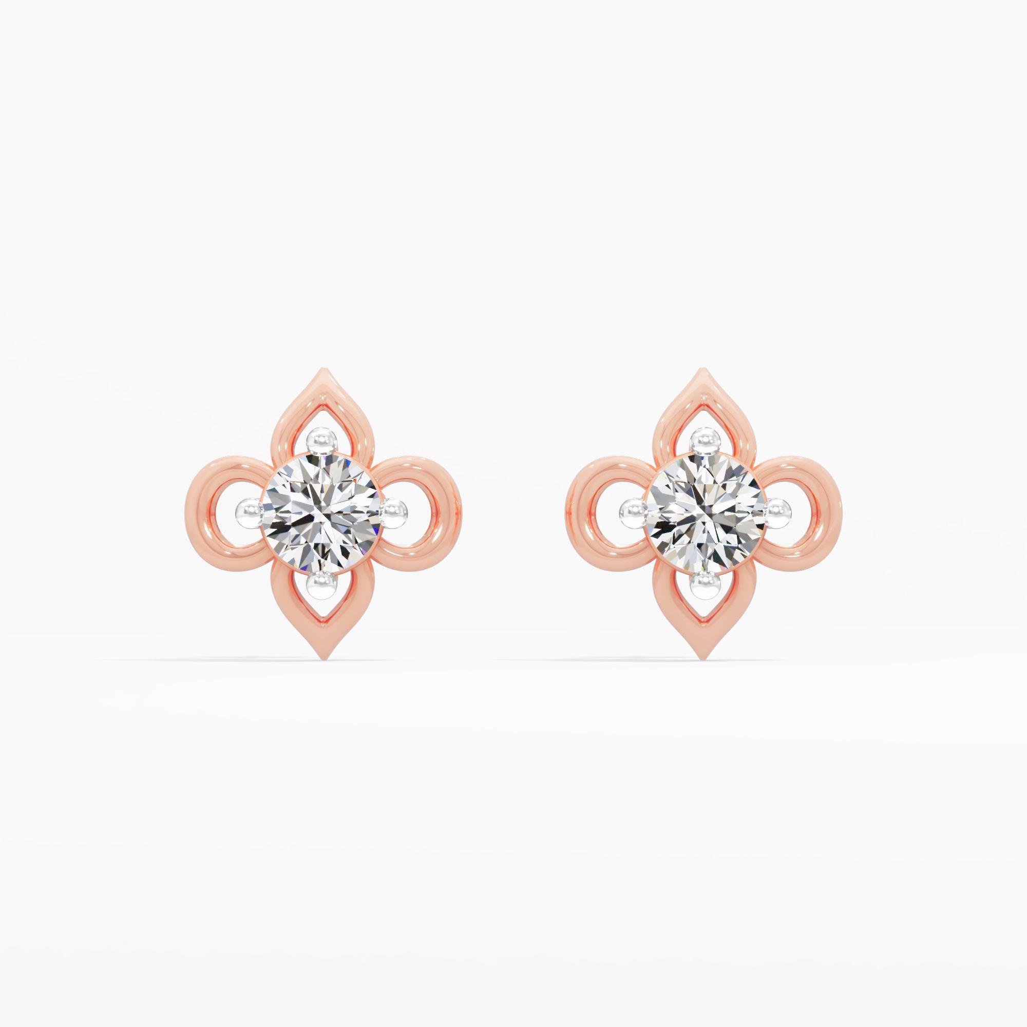 Fleur Solitaire Stud Earrings