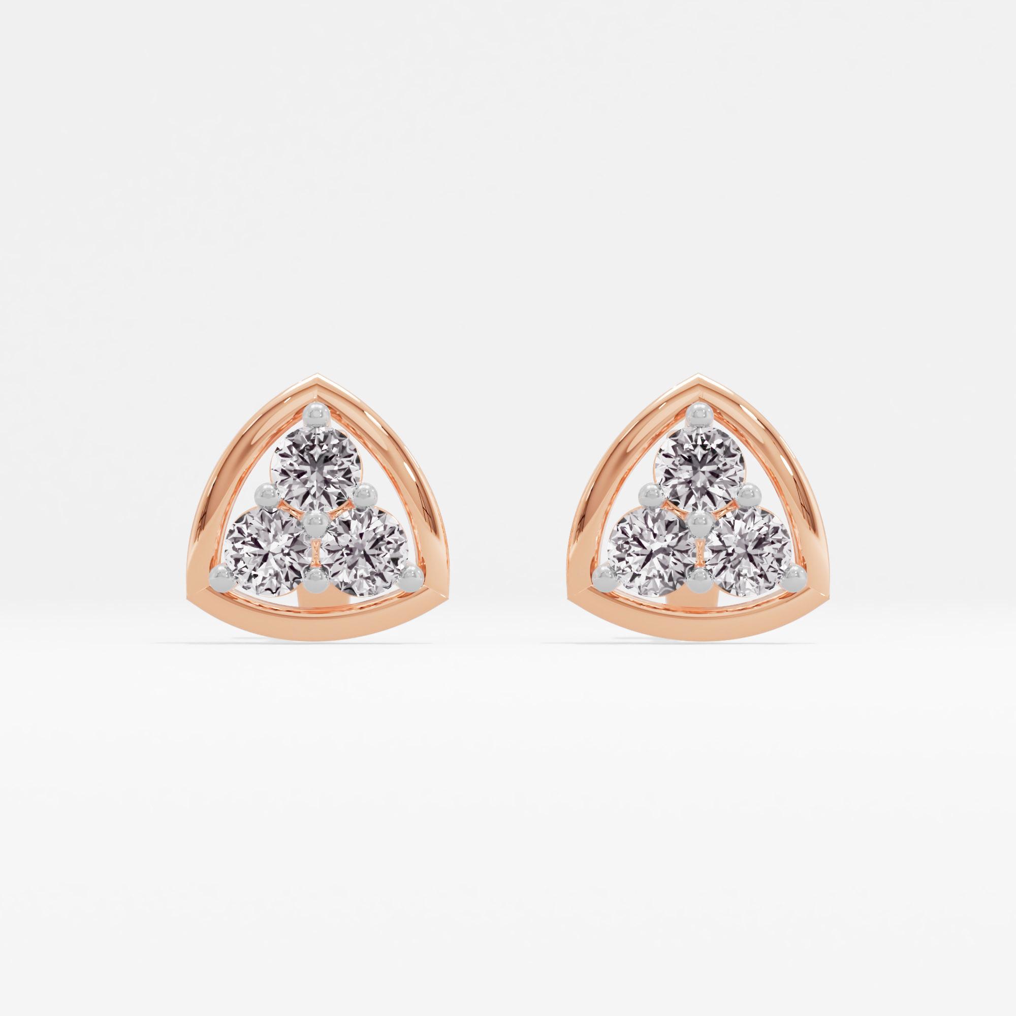 Trilliant Arcs Cluster Stud Earrings