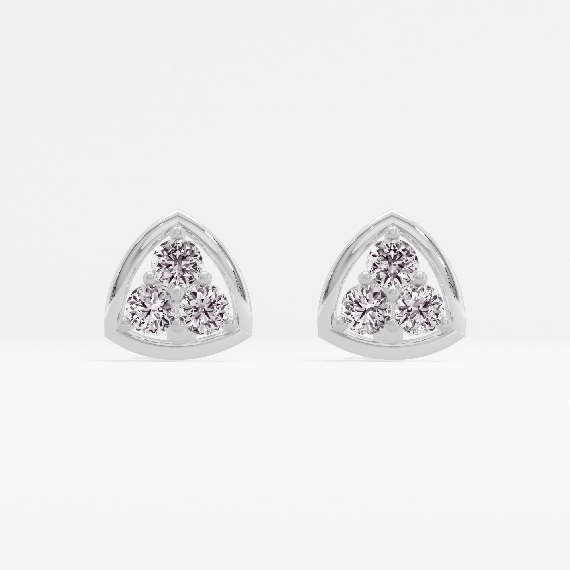 Trilliant Arcs Cluster Stud Earrings