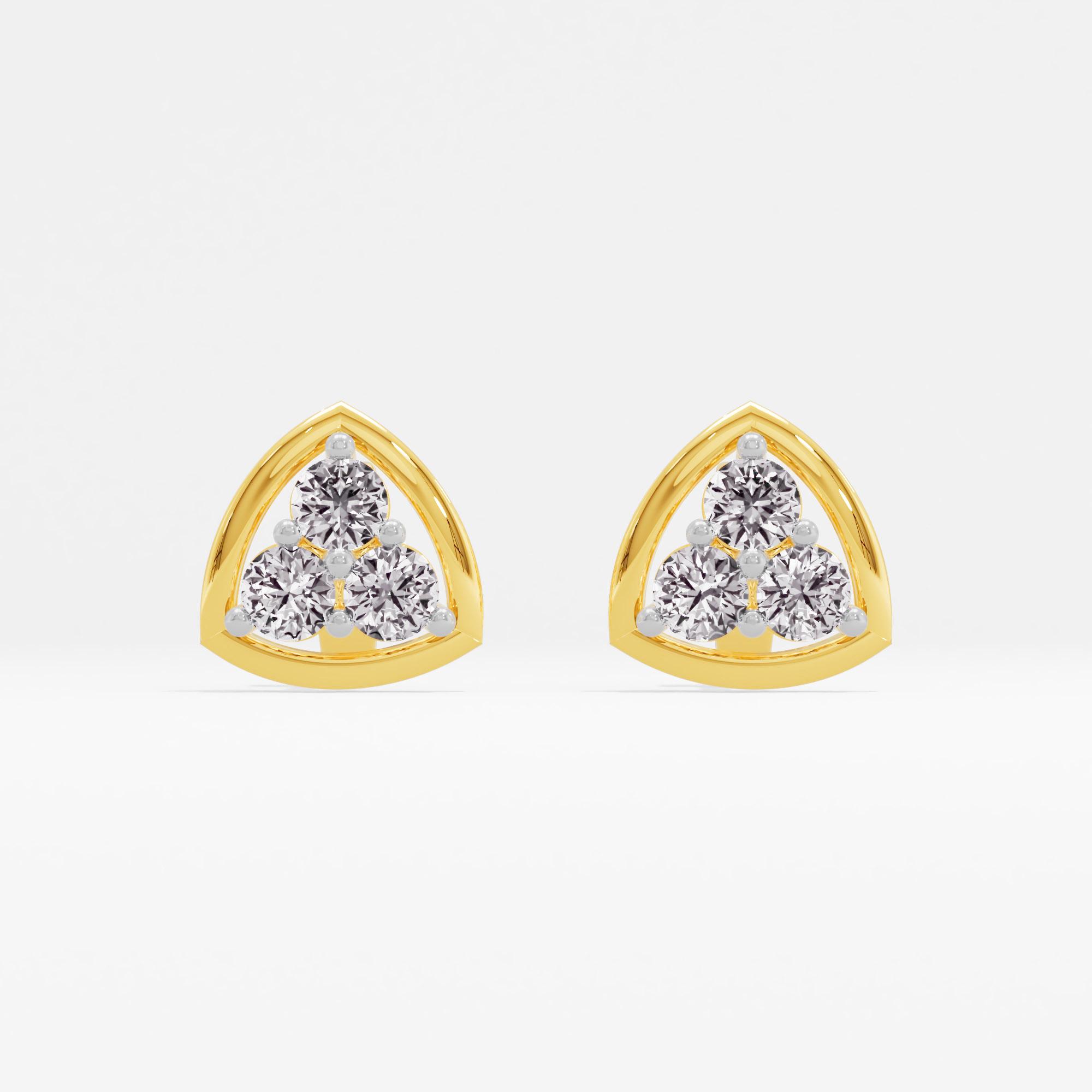 Trilliant Arcs Cluster Stud Earrings