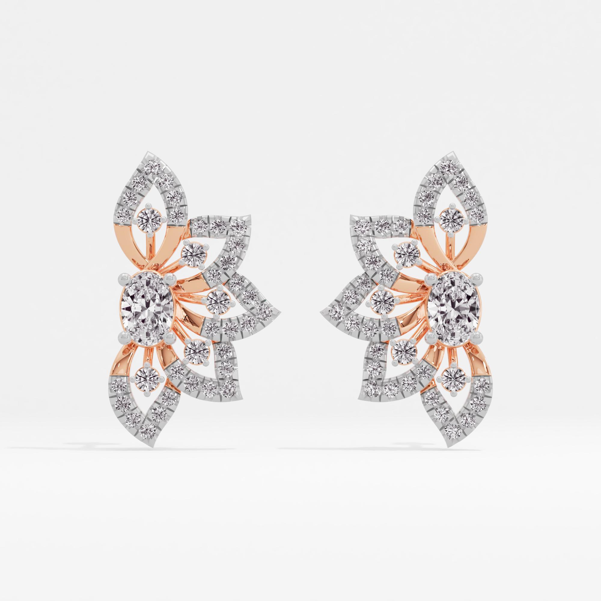 Angelic Flower Solitaire Stud Earrings