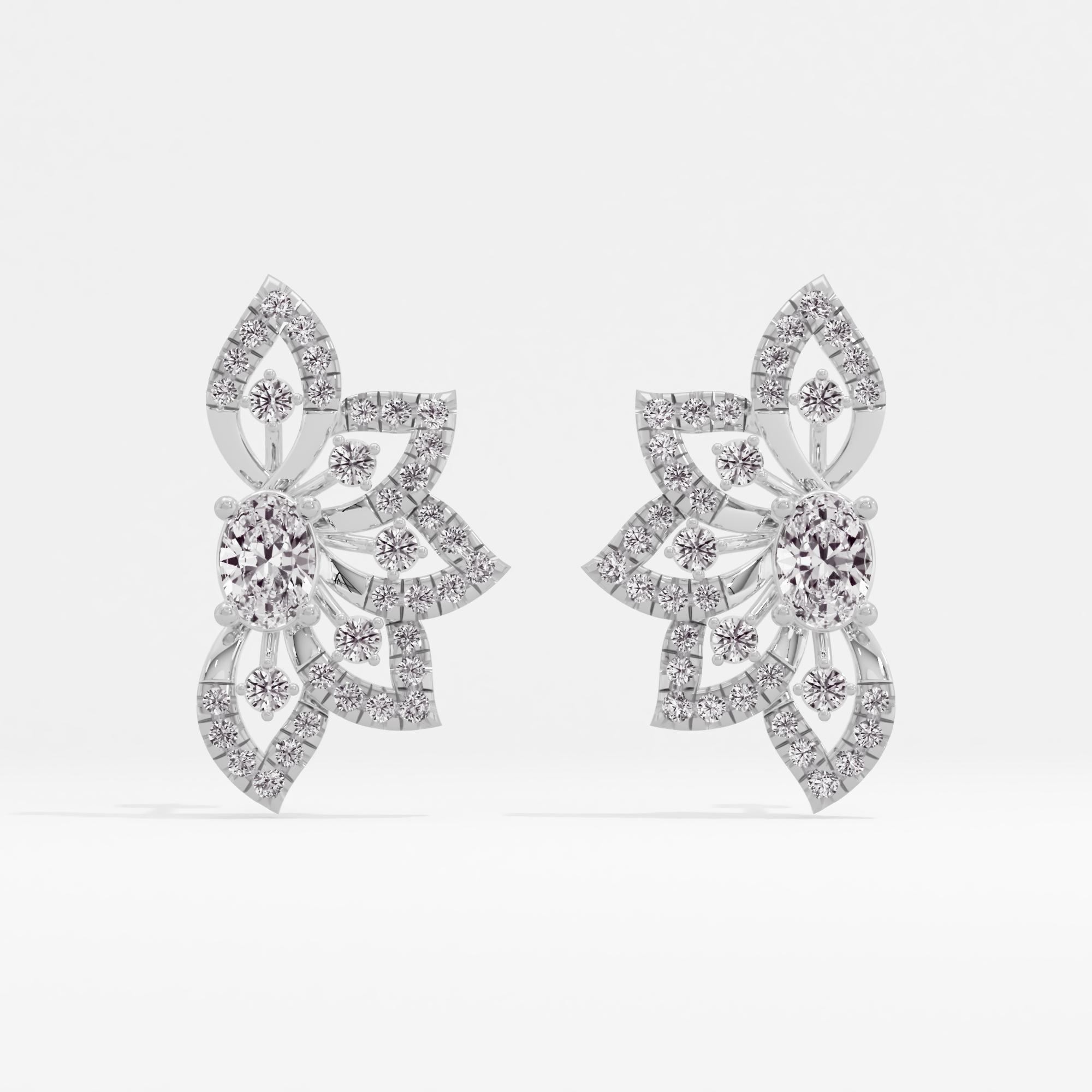 Angelic Flower Solitaire Stud Earrings