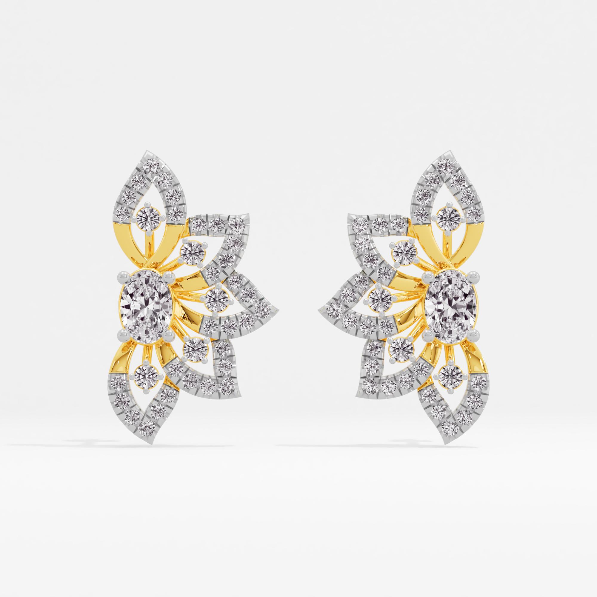 Angelic Flower Solitaire Stud Earrings