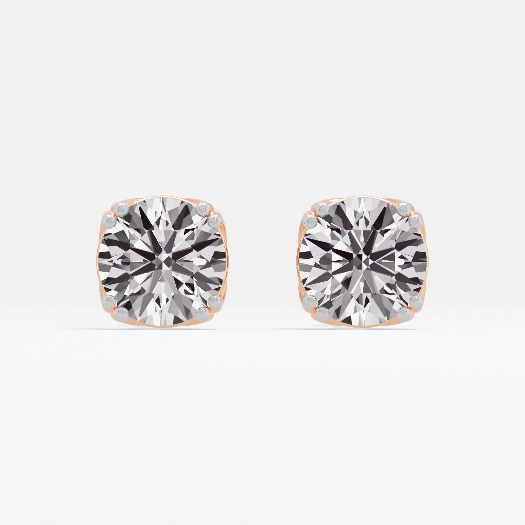 Eternal Rosy Solitaire Stud Earrings