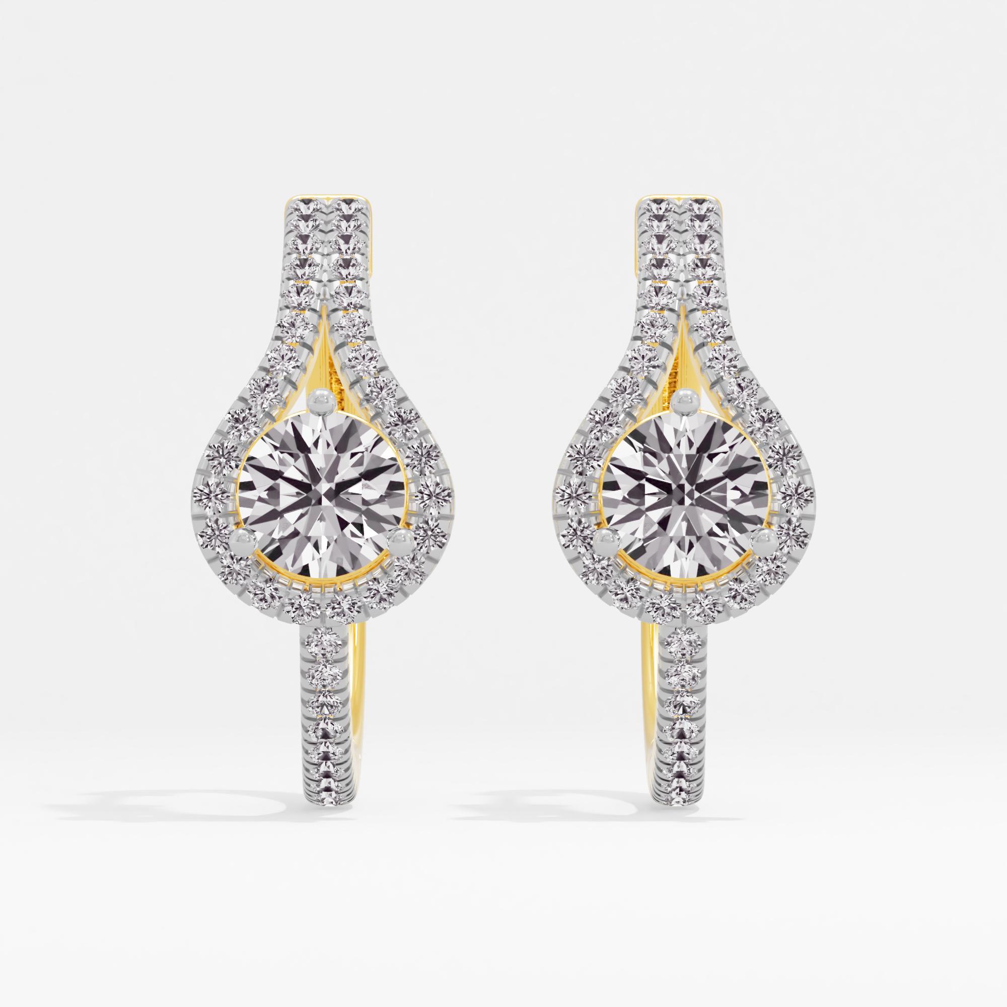 Serene Beauty Solitaire Hoop Earrings