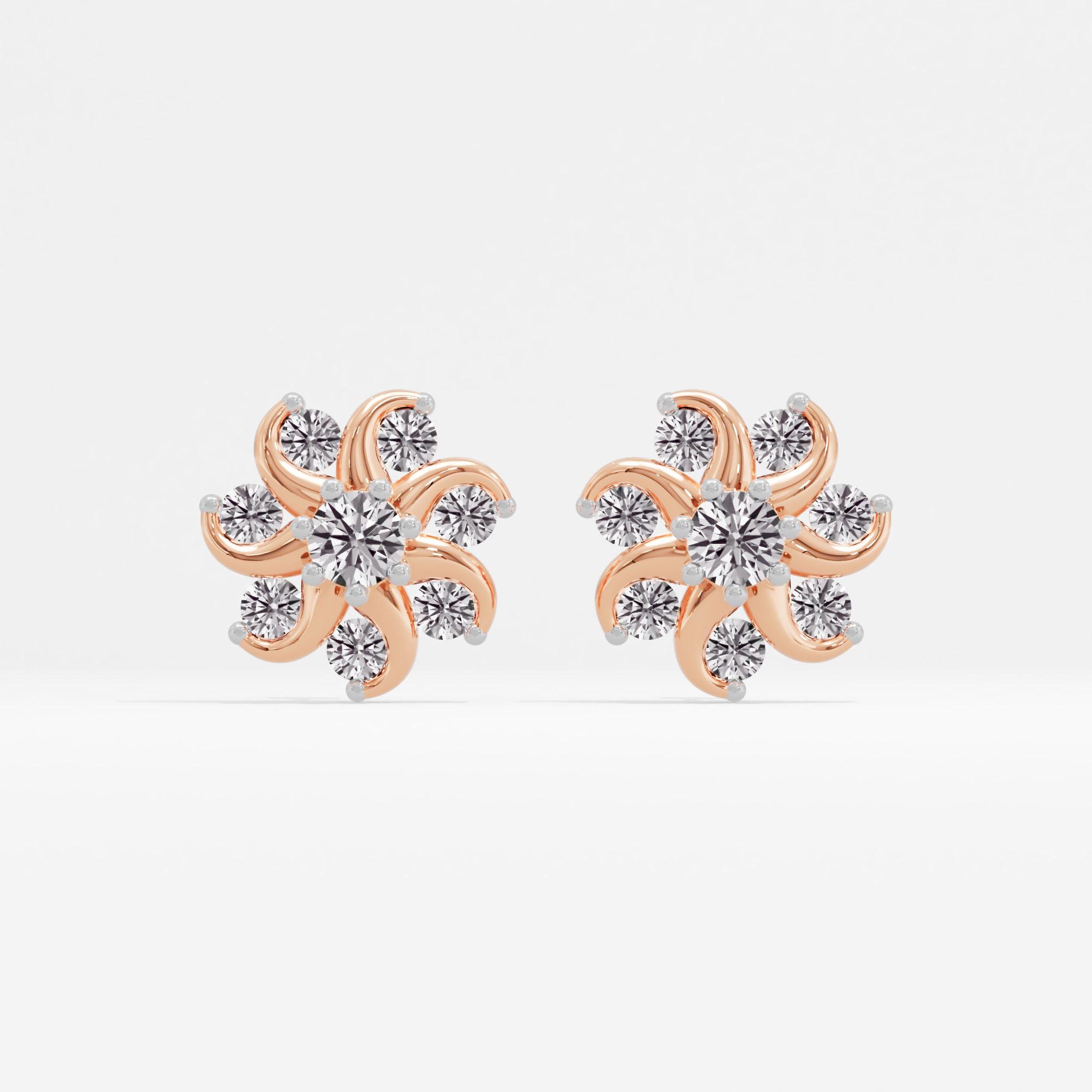 Solar Swirl Cluster Stud Earrings