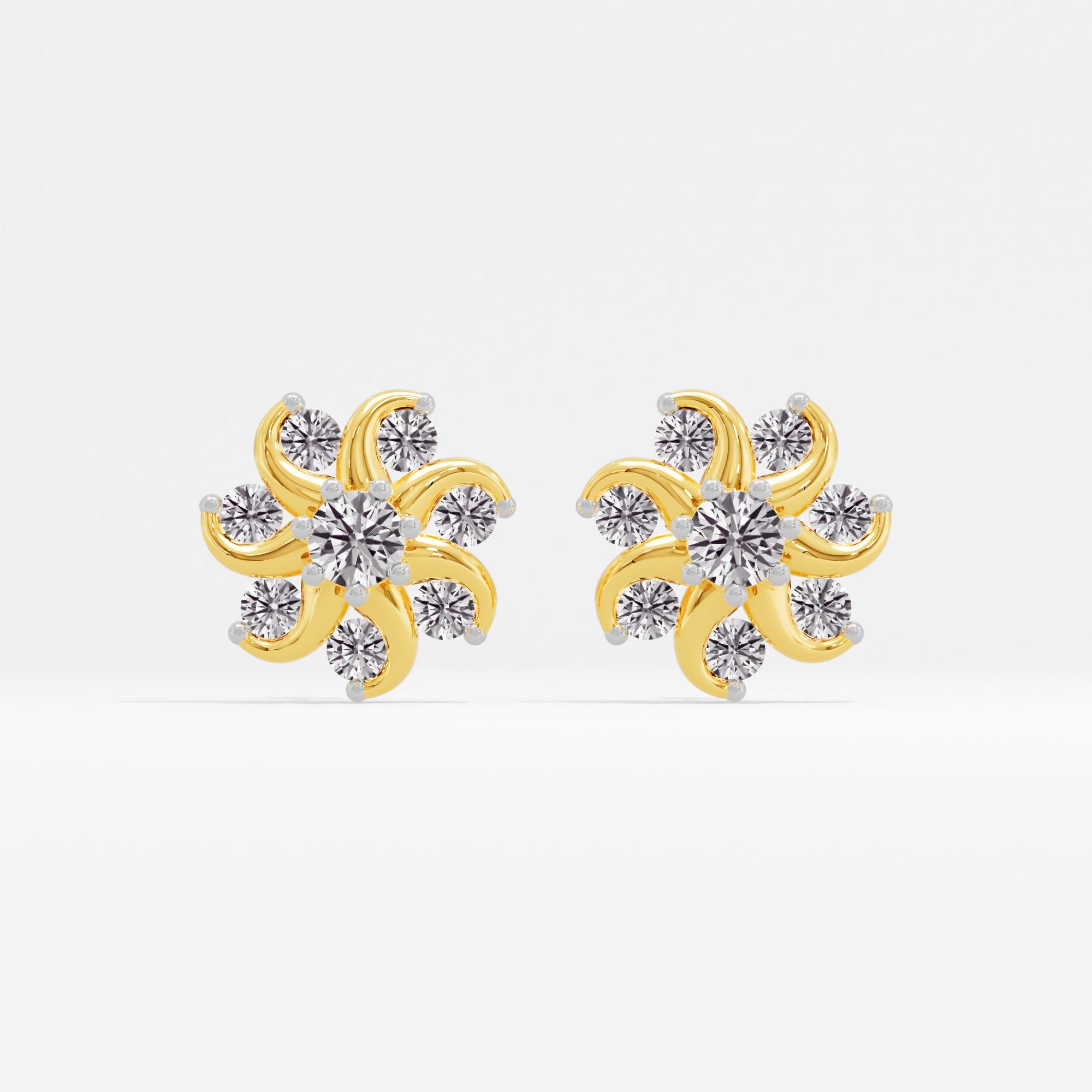 Solar Swirl Cluster Stud Earrings