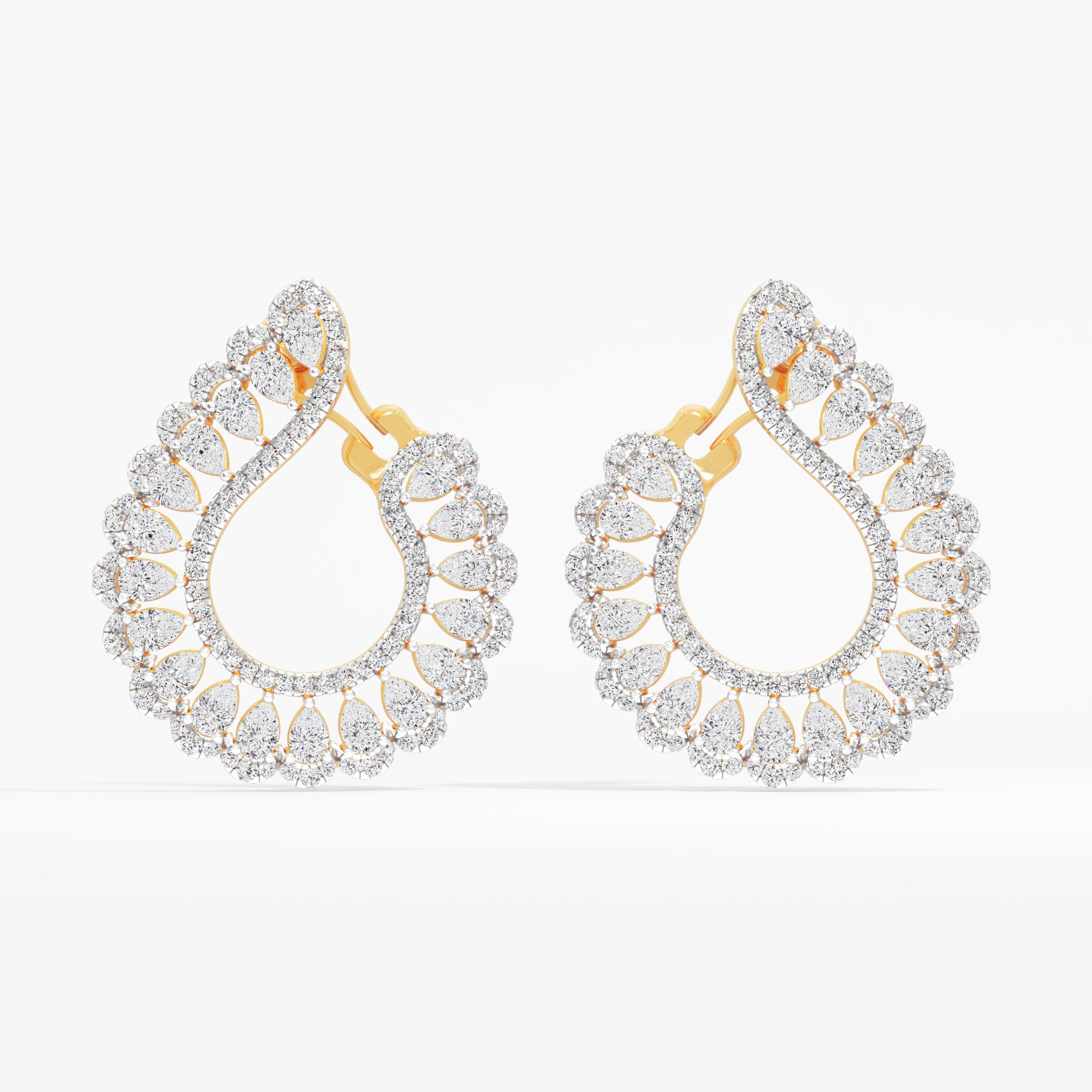Solara Twist Front Back Hoop Earrings